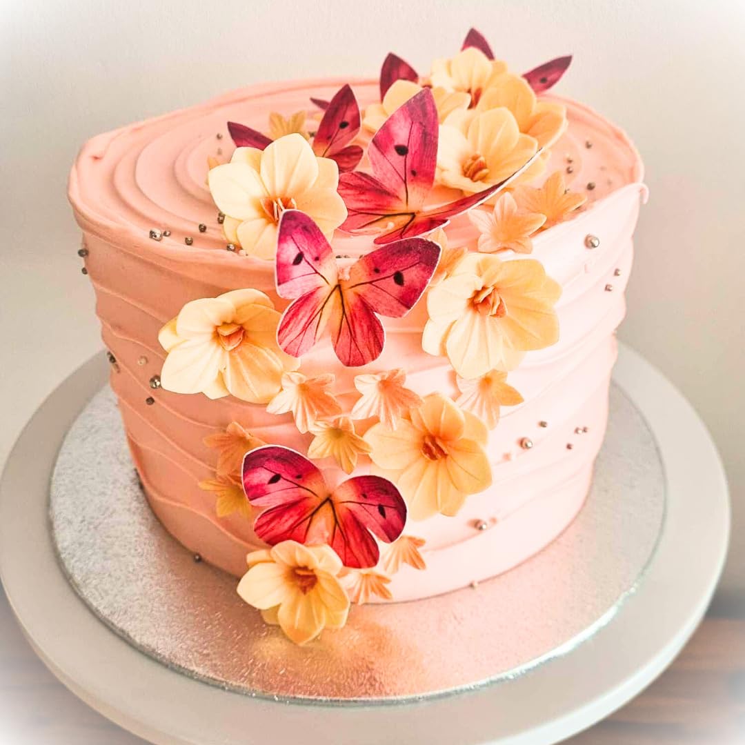 Bella Decor Essbare Blumen Hortensien 18 Stück Tortendeko Blüten Für Torte Aus Oblate Deko Für Kuchen Muffins Dessert Lebensmittel & Getränke