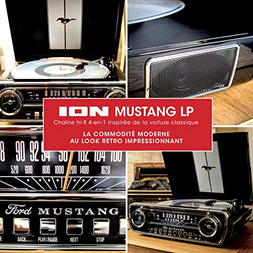 ION Audio Mustang LP – Chaîne Hi-Fi Rétro Ford Mustang 4-en-1 avec Platine Vinyle, Radio, Port USB et Prise AUX, ainsi… - Les Beatles, Paul McCartney, John Lennon, RIngo Starr, George Harrison ION Audio Mustang LP - Chaîne Hi-Fi Rétro Ford Mustang 4-en-1 avec Platine Vinyle, Radio, Port USB et Prise AUX, ainsi… – Image 7