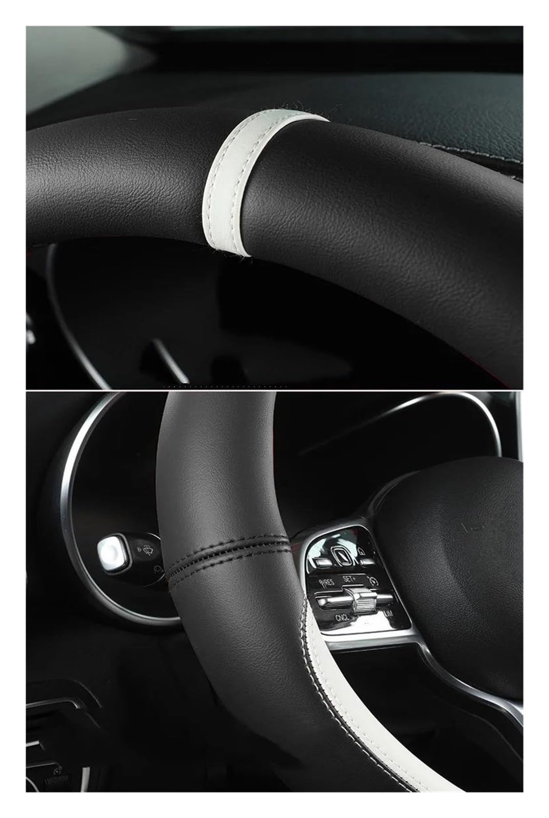 Protector Funda Volante Piel Sintética para Dirección para Todas Las Estaciones Universal Transpirable Auto Cubierta(Café Claro)
