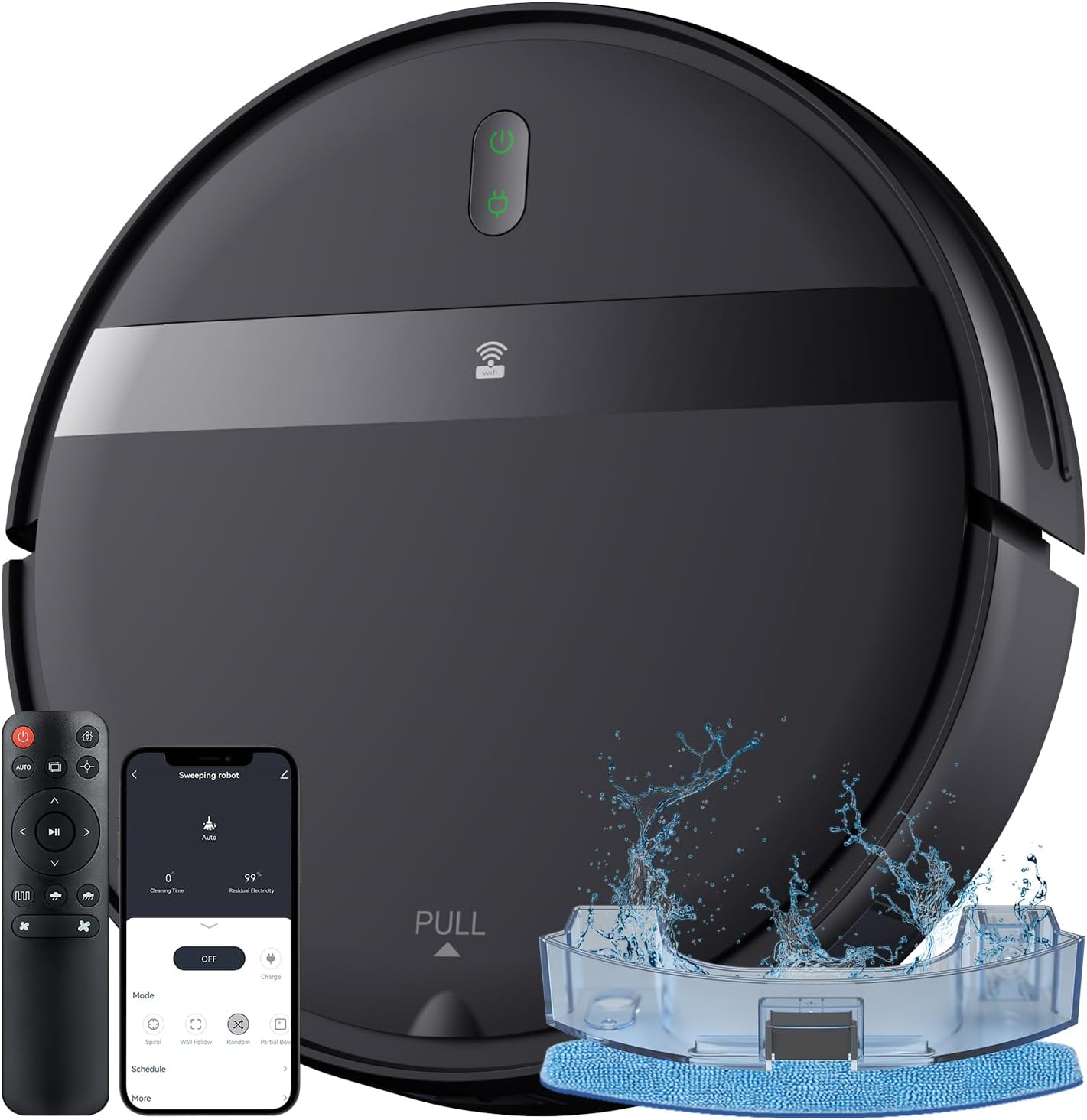 Robot Vacuum and Mop Combo for Pet Hair & Large Homes – Smart App/Voice, 2300Pa Sucktion, 120Min Clean, Ultra-Thin 2.87″ Design