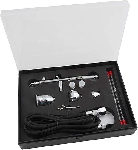 Miniatura 8 de Timbertech - Juego de aerógrafo multiusos, AG-183K, kit de aerógrafo de alimentación por gravedad de doble acción con agujas de 0.3/0.5/0.031 in,