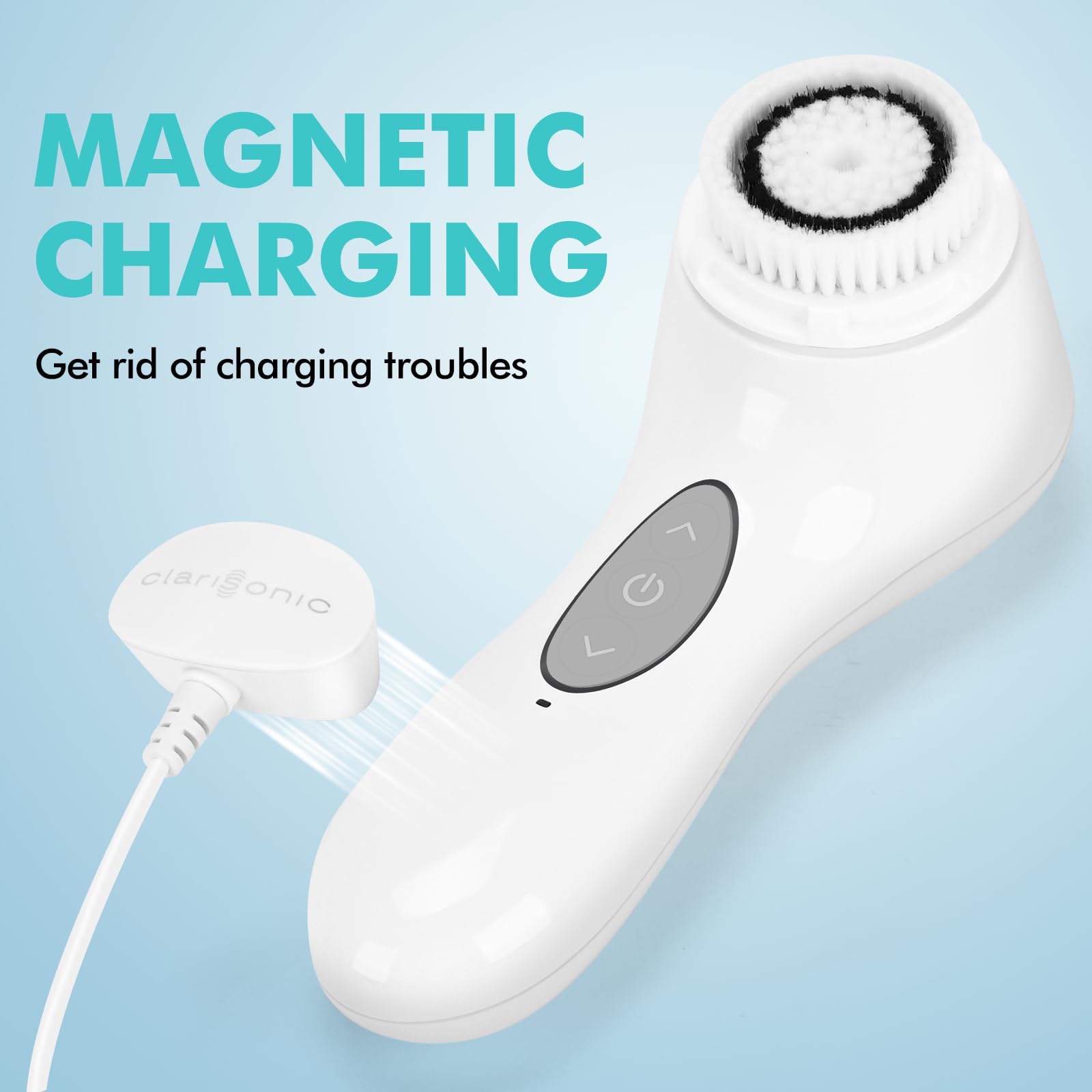 Clarisonic Aria Sonic Facial Cleansing Brush for Deep Cleaning & Anti-Aging, Waterproof Electric Face Wash System for All Skin Types (White)