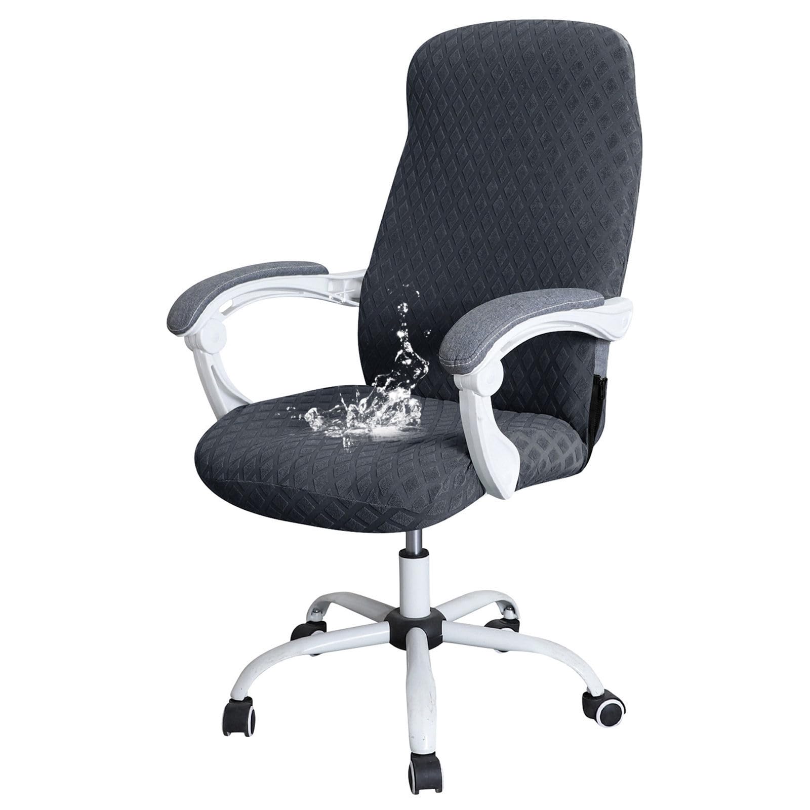 Zrcyxdw Dark Grey Waterproof Computer Office Chair Cover-Small