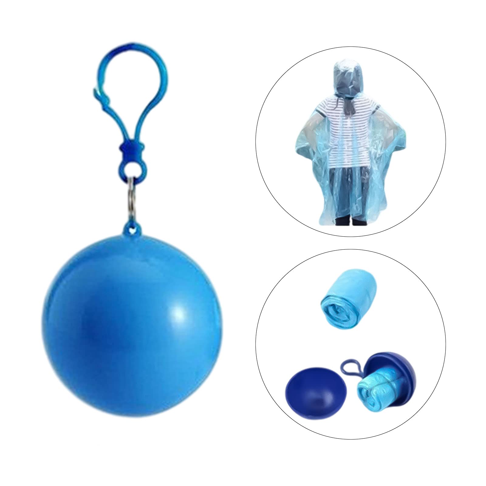 Poncho de Plástico Reutilizable Impermeable 4 Piezas Capa de Lluvia para Viajes