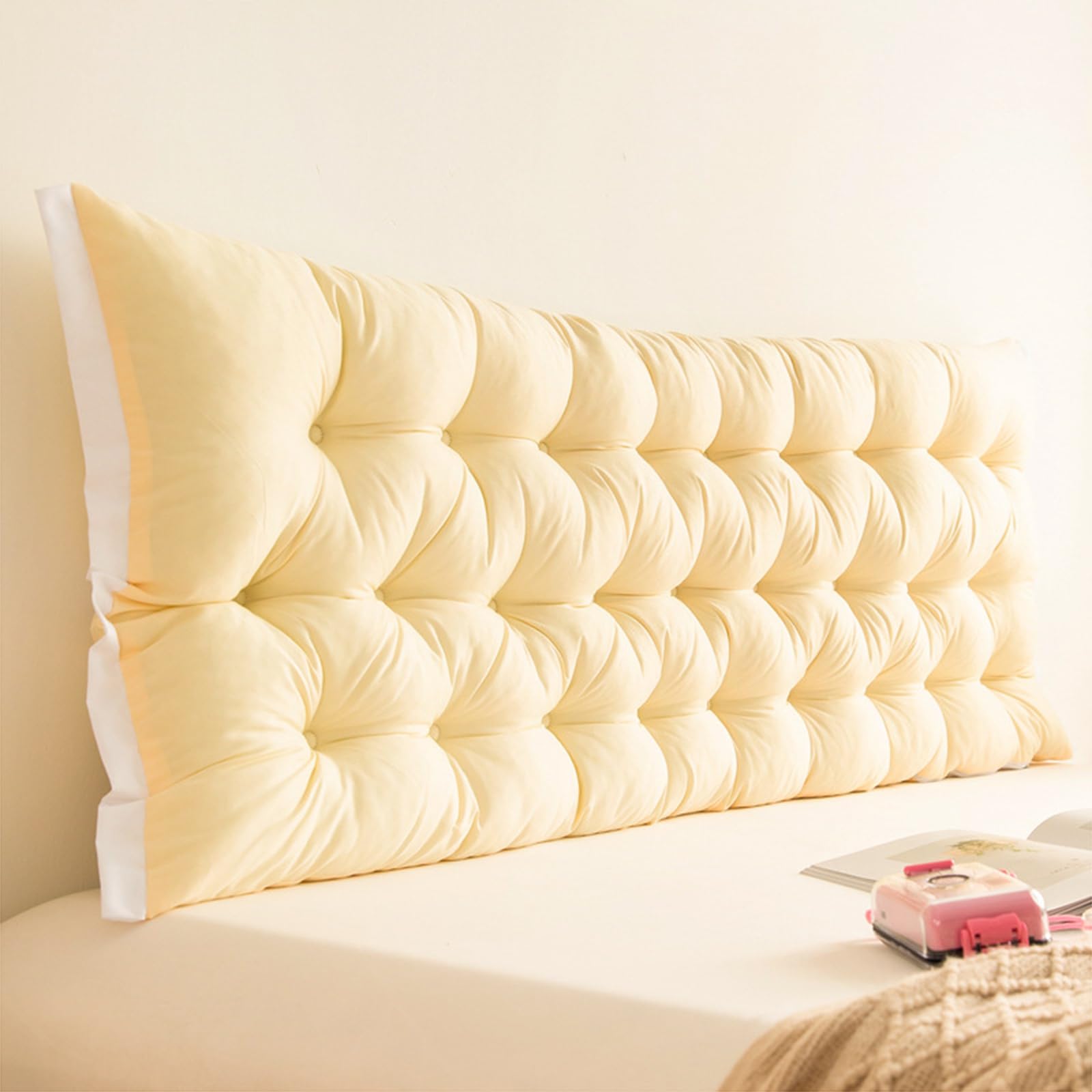 Almohada de apoyo de espalda de espuma viscoelástica con funda lavable, almohada de posicionamiento de cuña grande para apoyo lumbar y comodidad, cojín triangular con respaldo de bolsillo para cama,