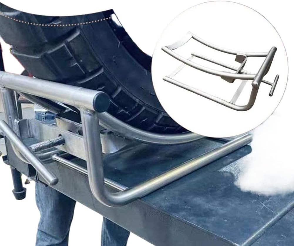 Motorcycle Lift Stand Stable Steel Construction Universal Wheel Support for Easy Tire Removal Repair and Installation in Garage