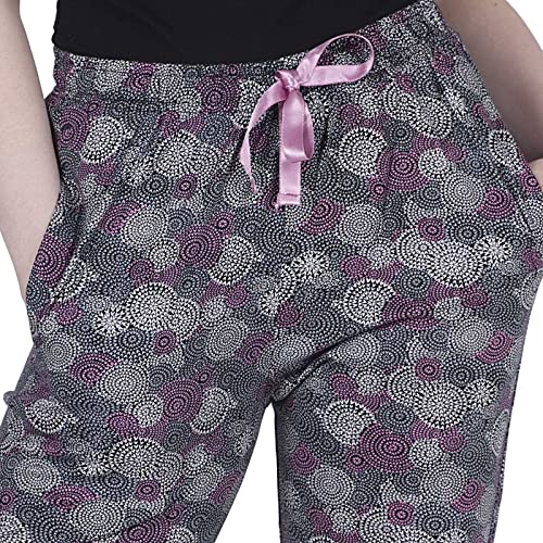 Image of Women's Cotton Printed Night Pyjama with Two Pockets