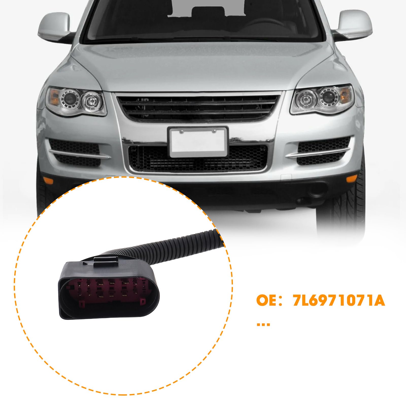 Connettore per Cavo di Collegamento dei Fari Auto a 12 Pin Compatibile con VW Touareg 1 (7L) 2003-2007
