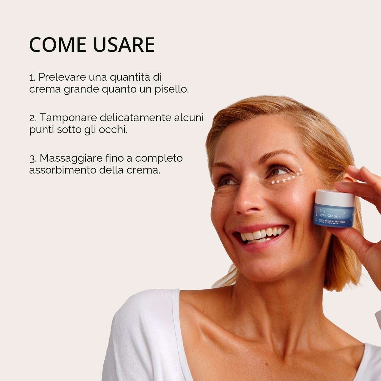 Yepoda The Eyes Cream – Crema contorno occhi idratante con alternativa vegetale alla bava di lumaca. Riduce il gonfiore, idrata a fondo. Vegana, adatta a tutti i tipi di pelle, 15 ml