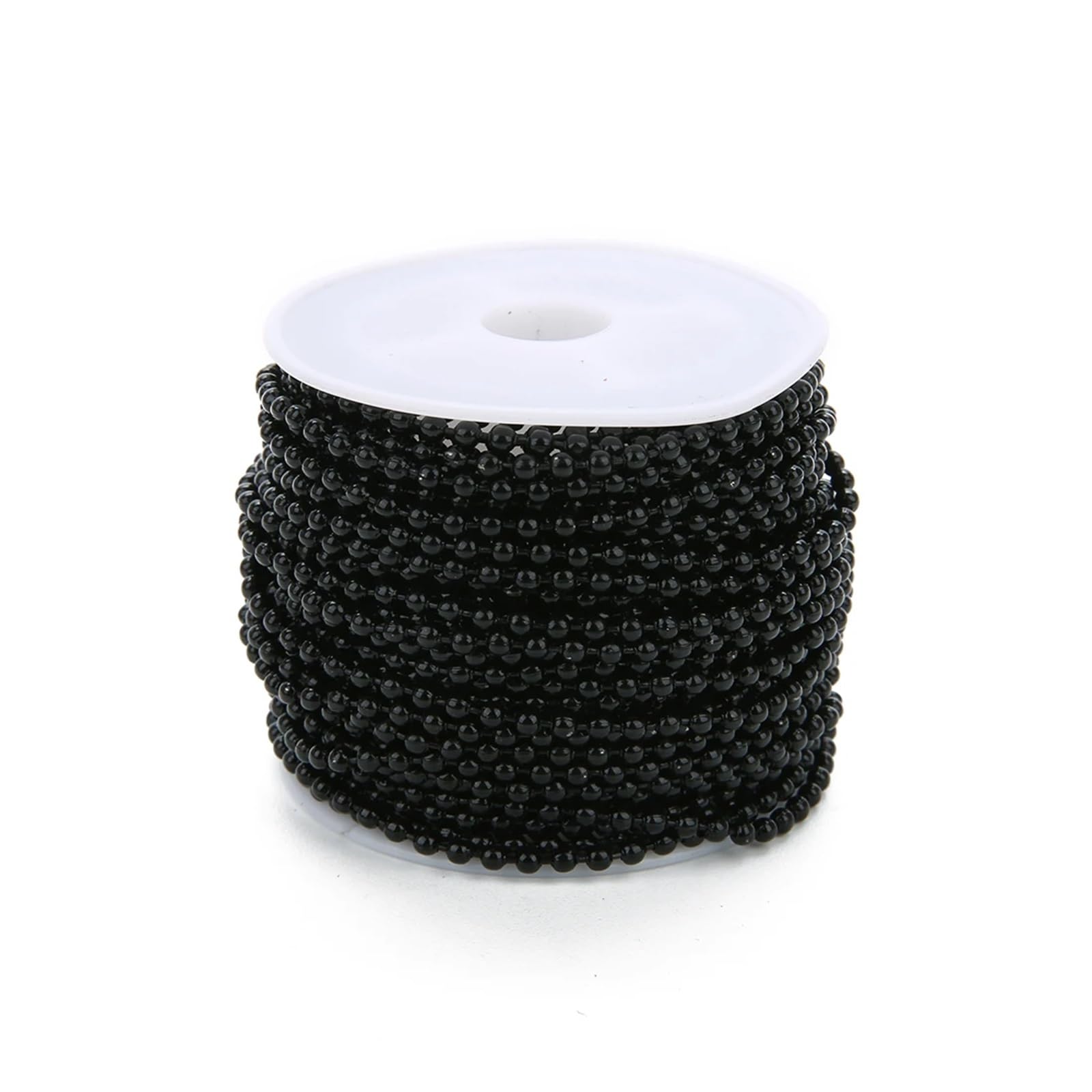 Łańcuchy Łańcuch kulkowy 10 rolek żelaznych łańcuszków koralikowych do tworzenia biżuterii naszyjnik bransoletka brelok akcesoria rękodzieła DIY(Black,2.0mm)