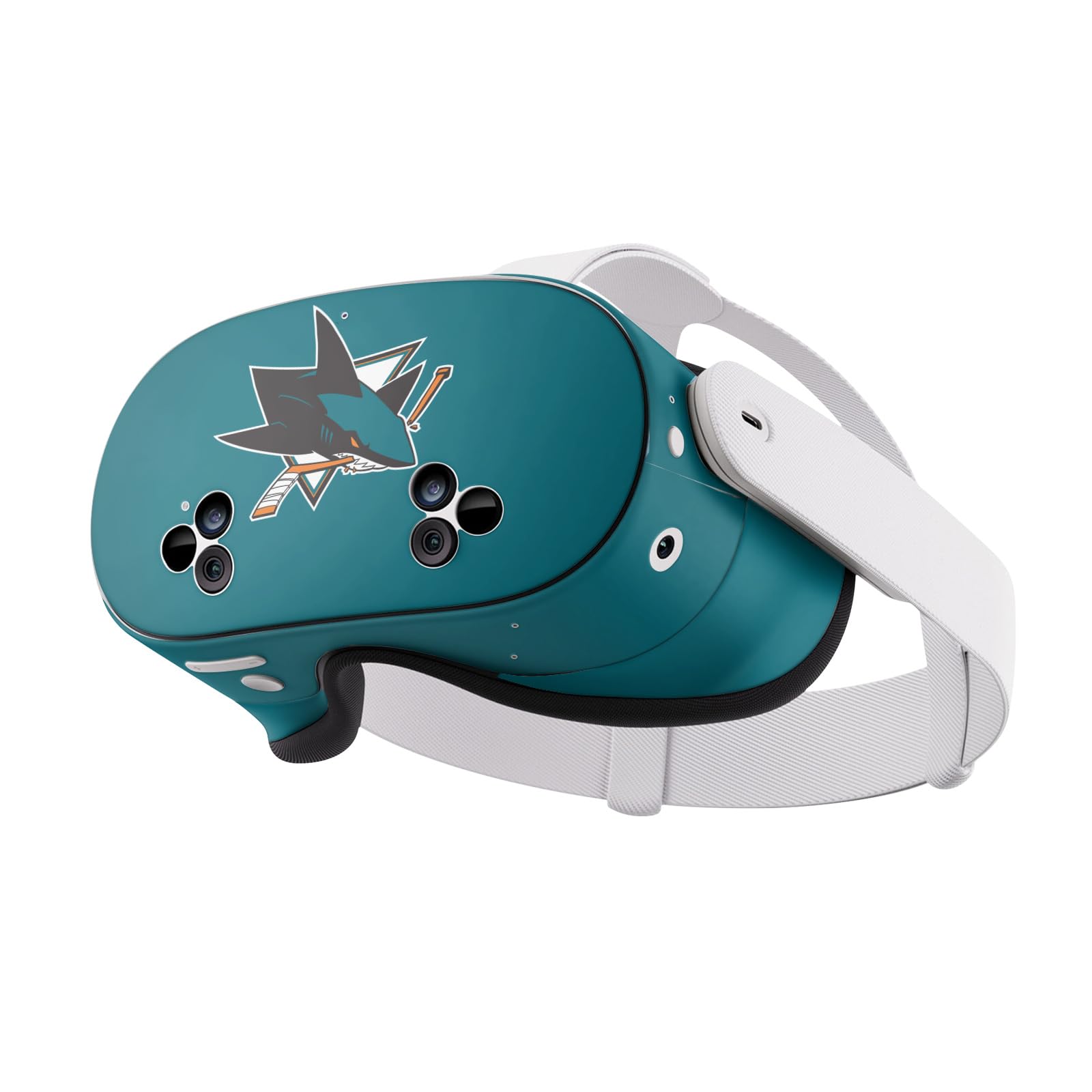 Head Case Designs Officially Licensed NHL Plain San Jose Sharks Vinyl Sticker Skin Decal Cover Compatible with Meta Quest 3S