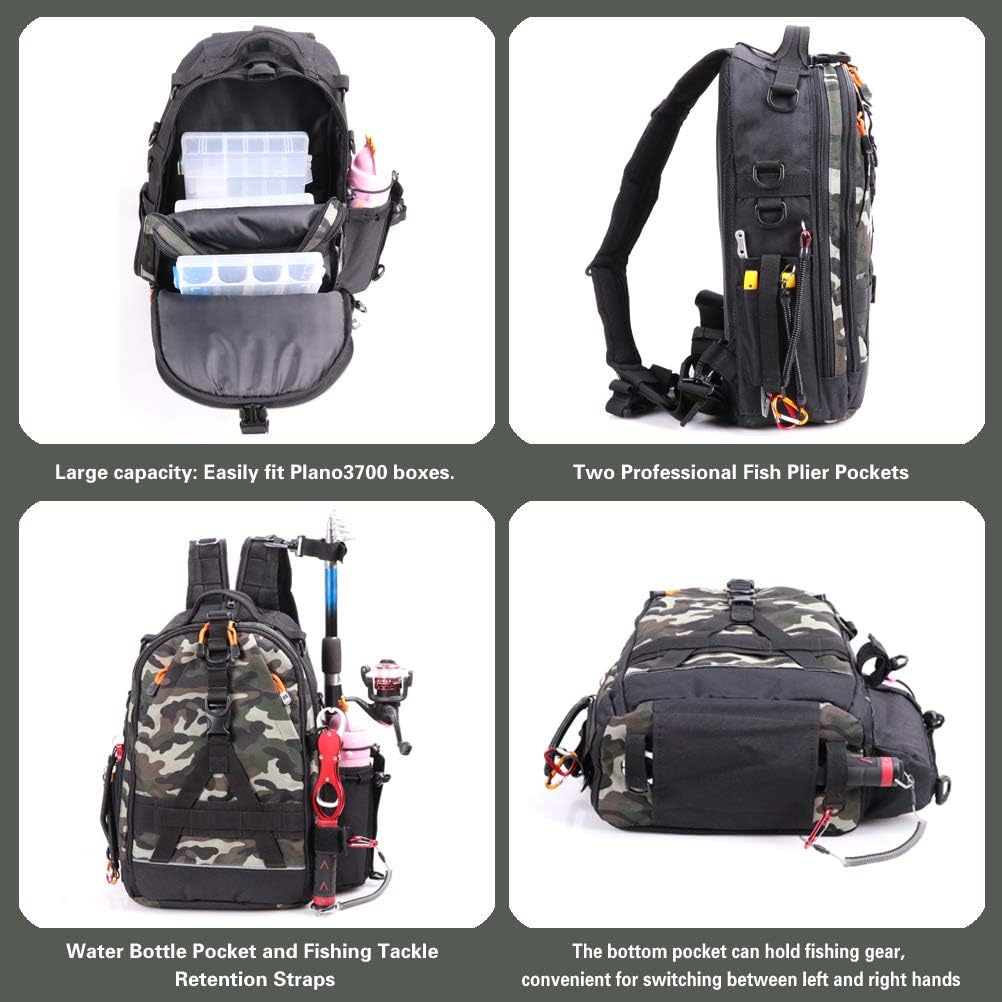 Fishing Backpack with Rod Holder & Tackle Box Storage - Gift for Women