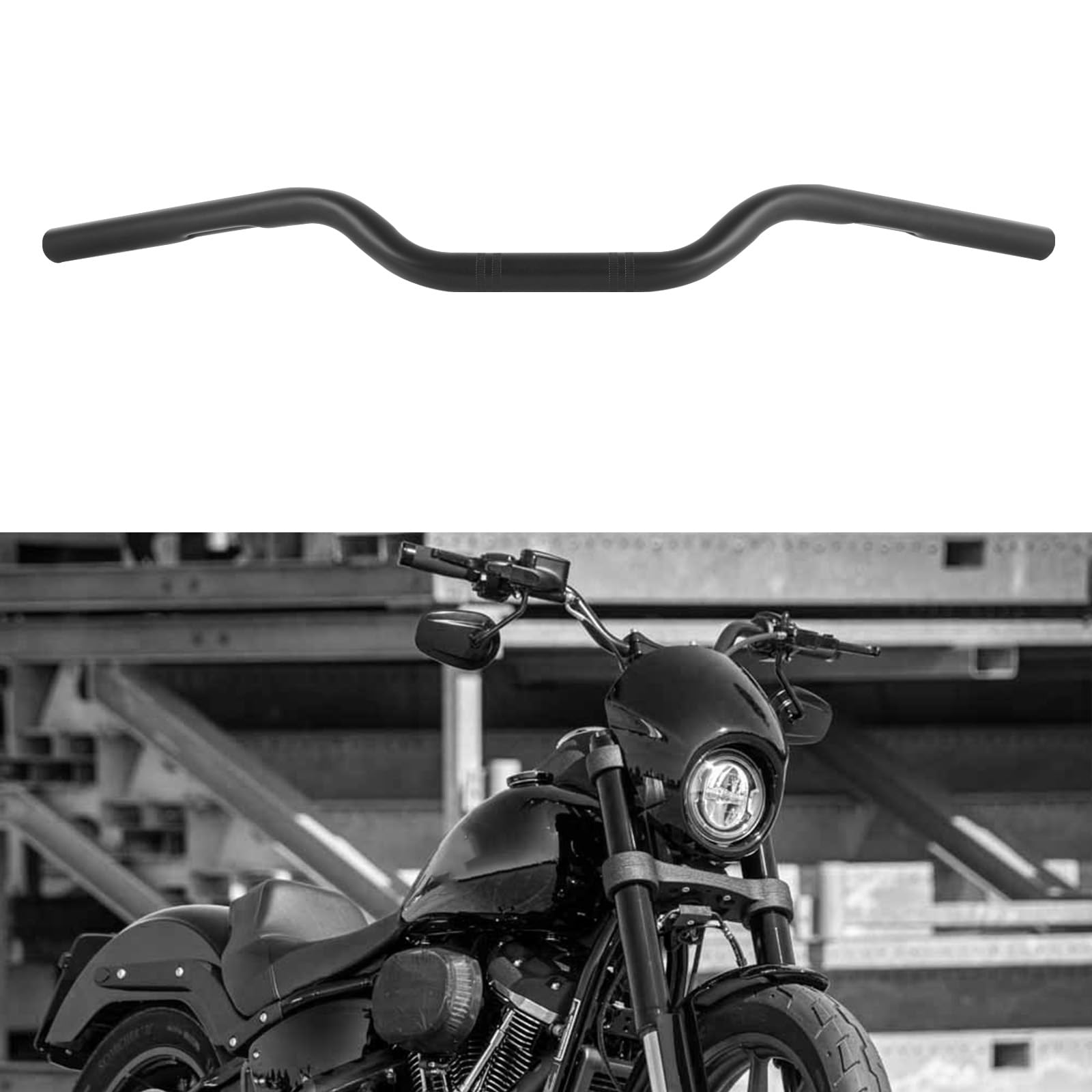 DREAMIZER Guidon de Moto 1" 25mm Universel pour Cafe Race Bobber Motocross Dirt Pit Bike ATV Ebike Mini Bike, Noir