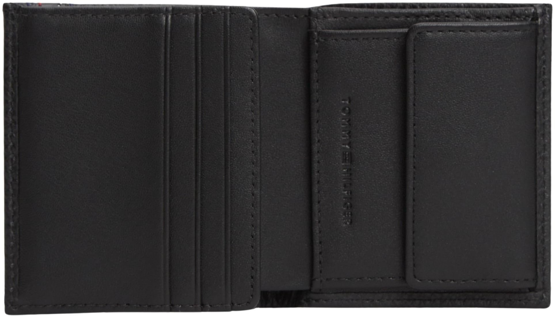 Tommy Hilfiger Herren Geldbeutel Central Trifold aus Leder, Schwarz (Black), Einheitsgröße
