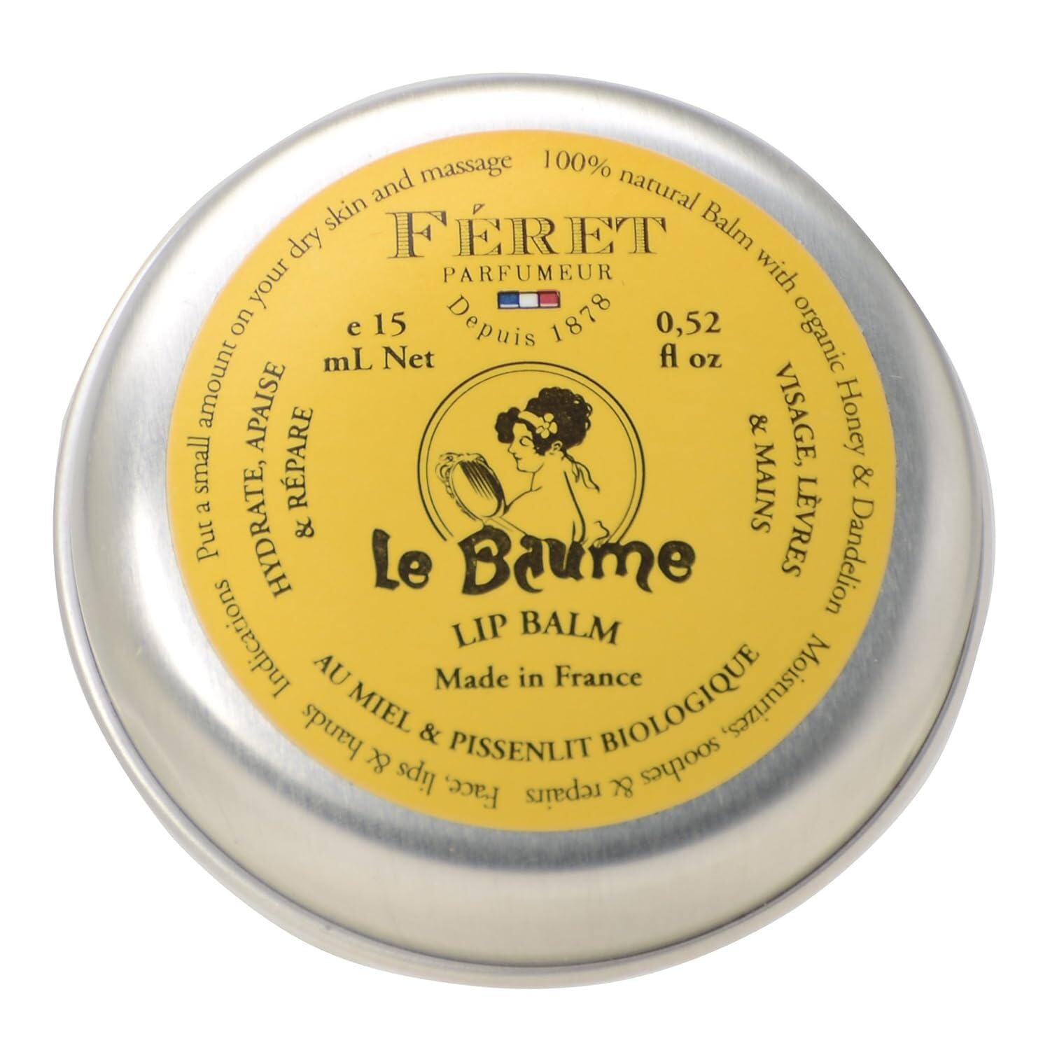 Feret Le Baume Multi-Purpose Balm – Rose Poudré – Natural Lip Balm with Shea Butter & Honey – Hydrating Moisturizer for Dry Skin, Lips & Cuticles – Made in France – 15ml / .6oz