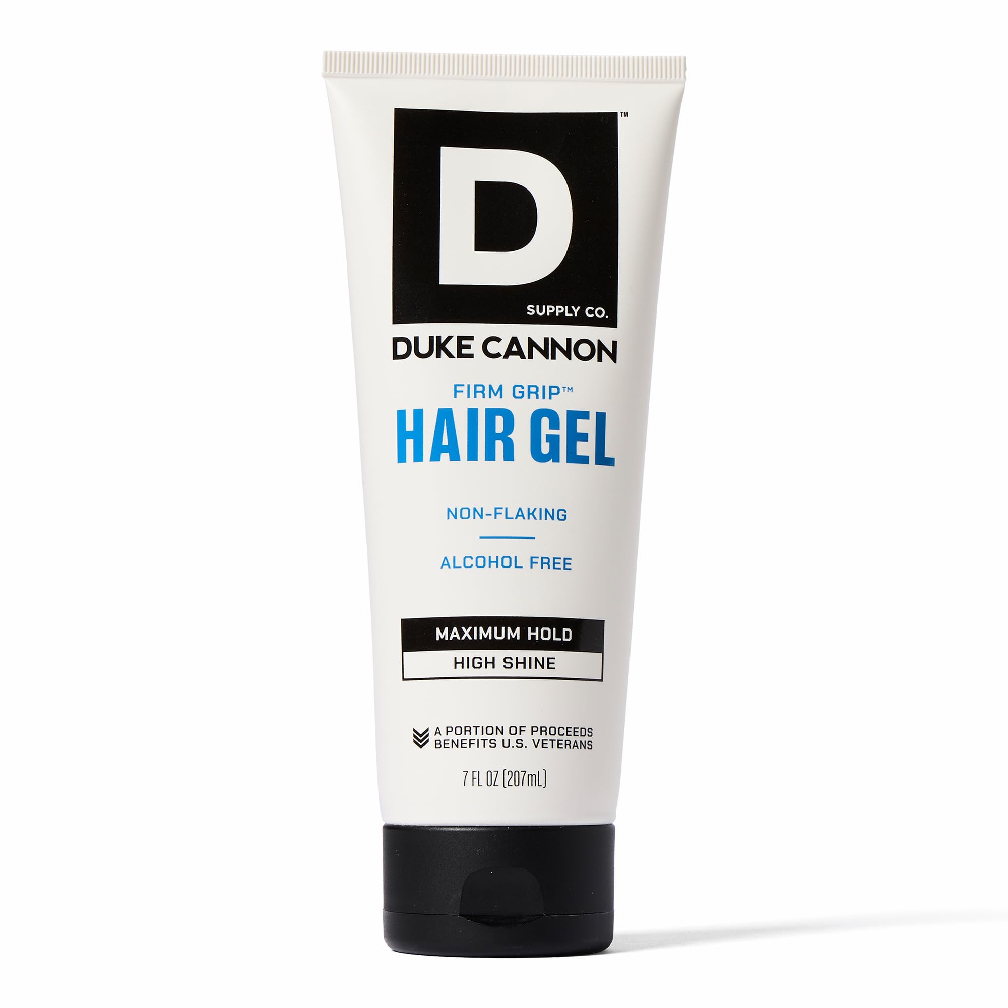 Duke Cannon Firm Grip Hair Gel, 7 oz – Maximum Hold, High Shine, Alcohol-Free, Water-Based Formula with Coconut Oil & Oat Extract, Ideal for Short to Medium Styles