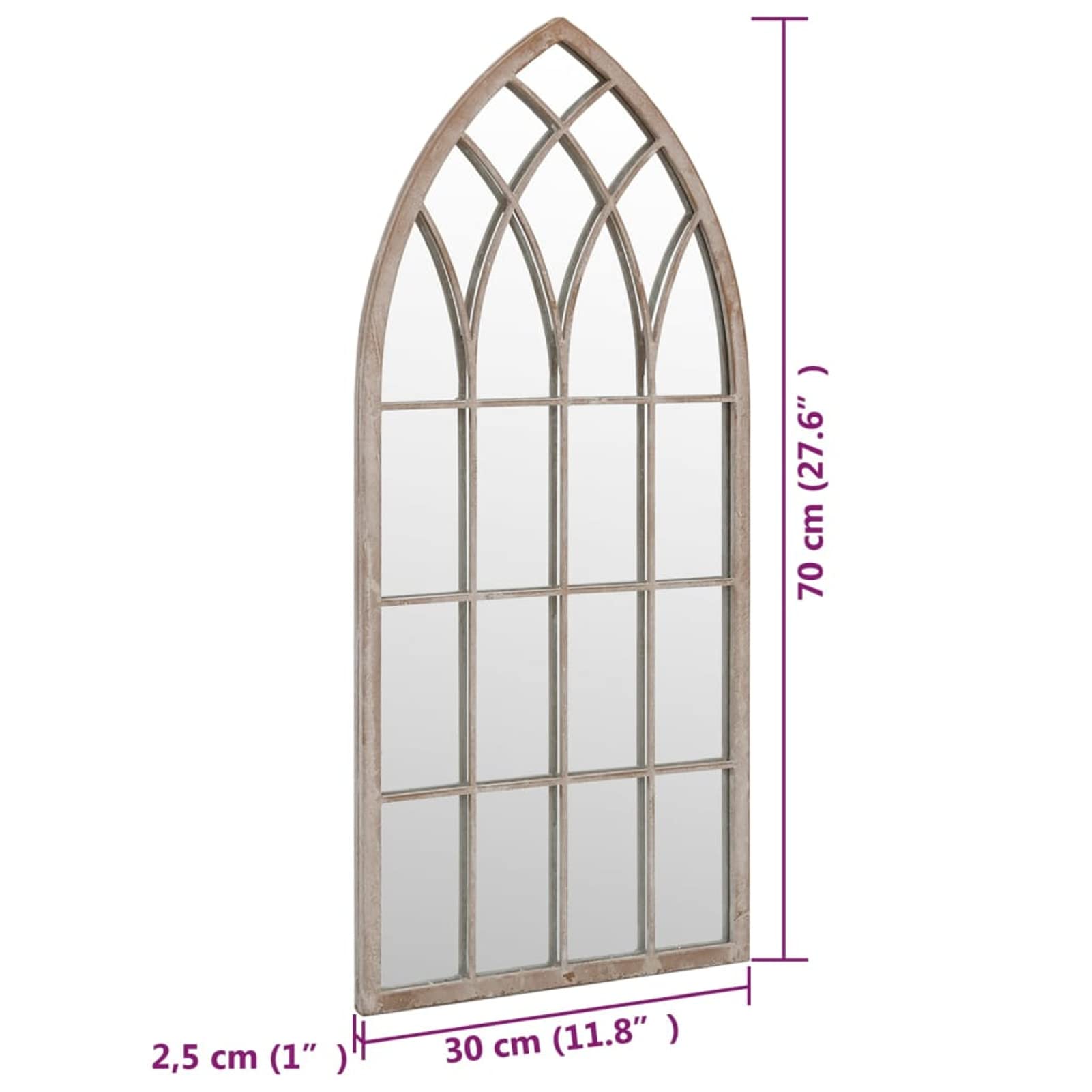 Specchio da Giardino Sabbia 70x30 cm in Ferro per Uso Esterno,Specchio da Parete,Specchio da Parete Moderno,Specchi da Parete-318343