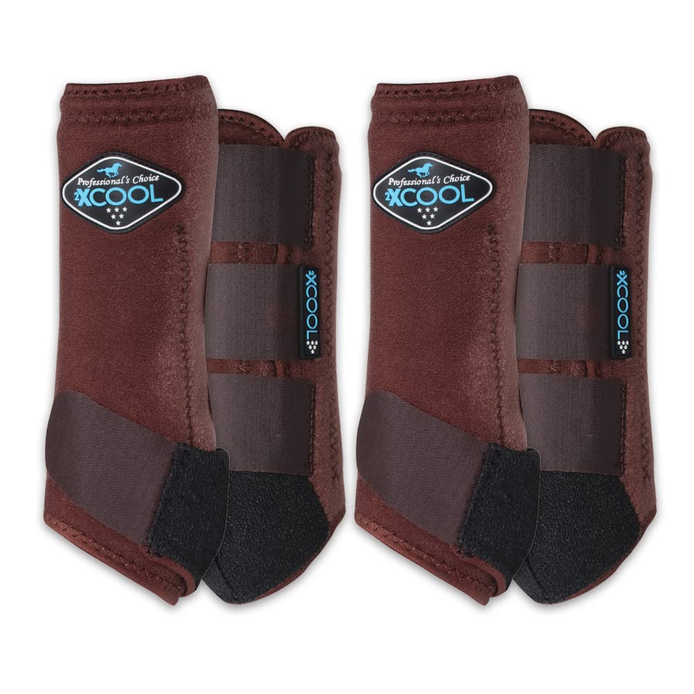 Professional's Choice Sports Medicine Products 2XCOOL Botas de Caballo Par Delantero Equino Athletic Wrap Medium Chocolate 4-Pack