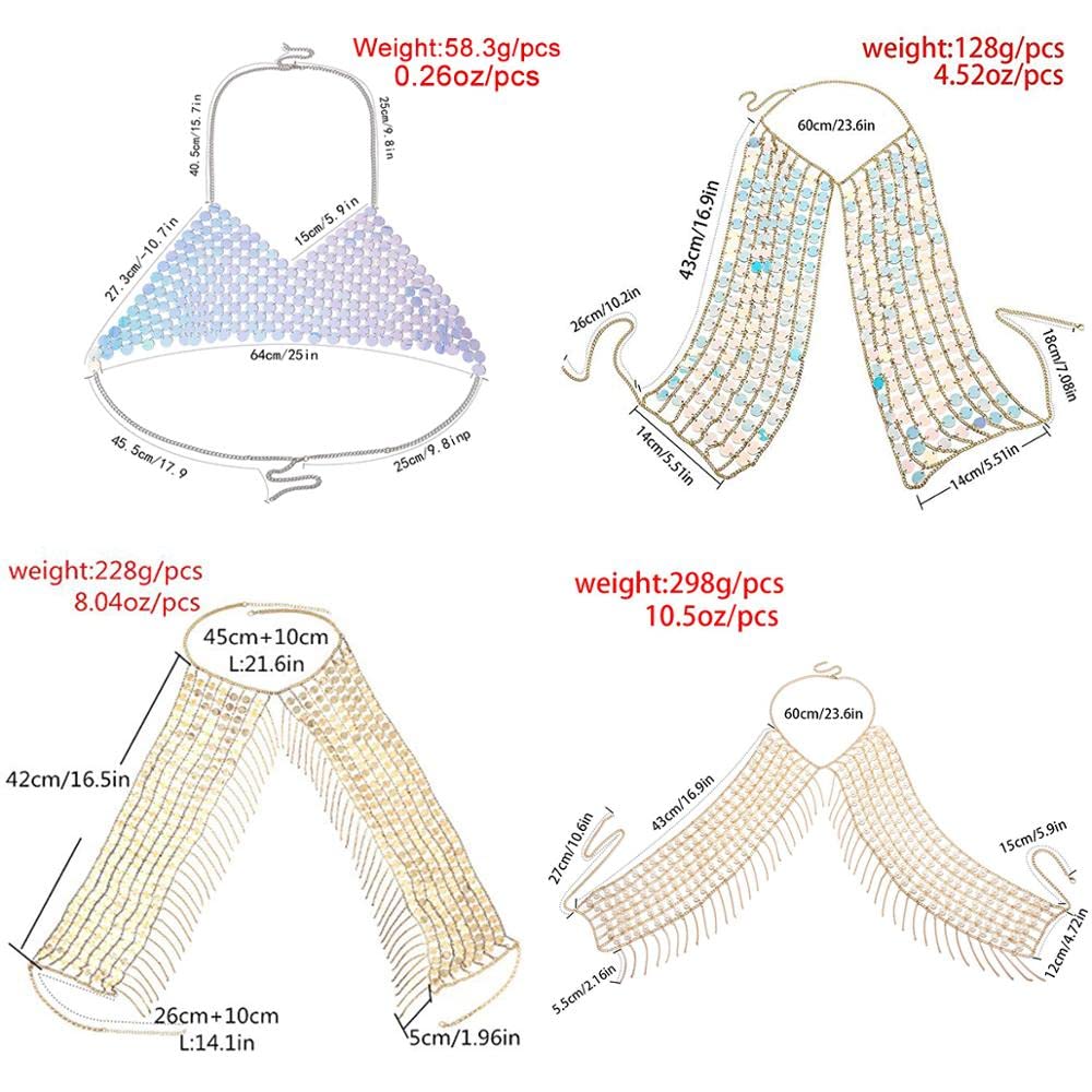 Nakrycie głowy seksowny metalowy cekinowy łańcuszek na ciało biżuteria dla kobiet moda bielizna brzuch łańcuch klatka klatka biustonosz bikini prezenty damskie łańcuszek na głowę (rozmiar: złoty kolor 1)