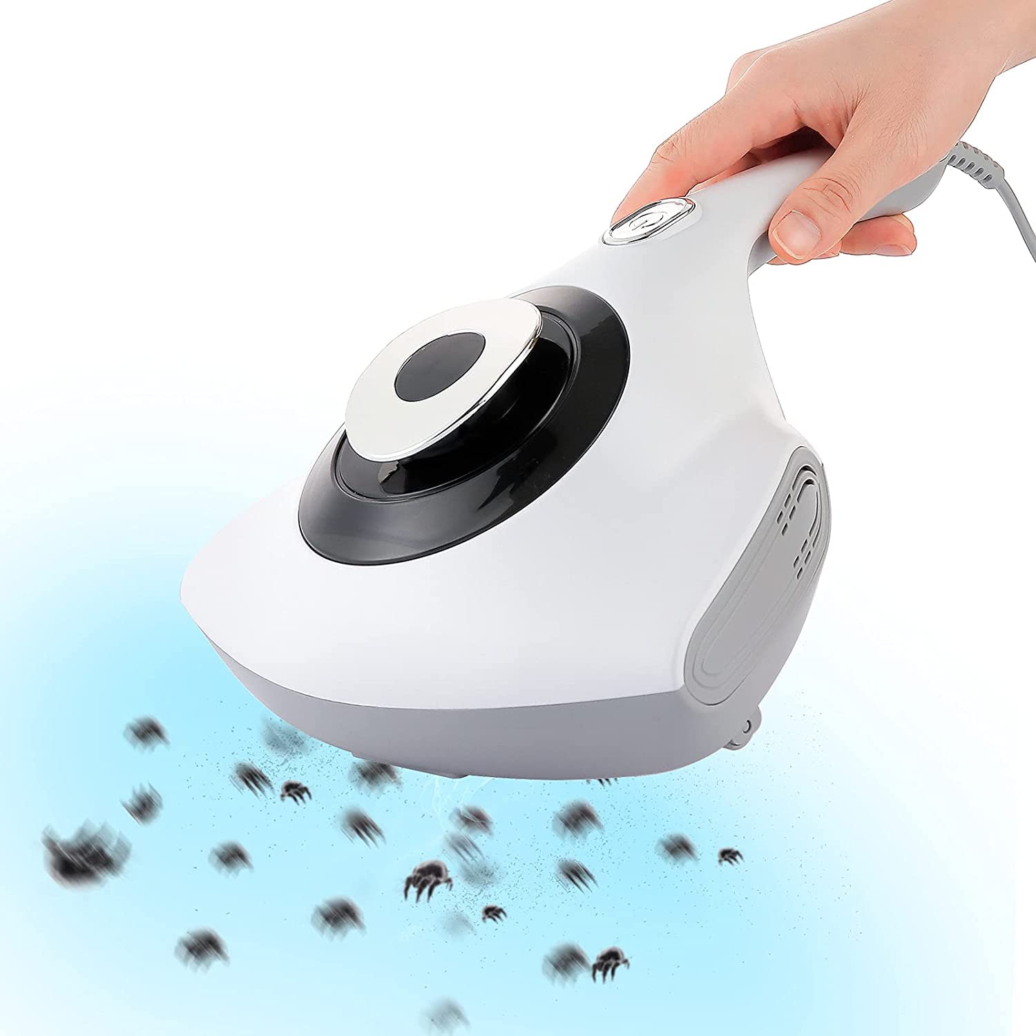 ArabestHandheld Bed Mite Collector with 4m Cord with UV Quartz Tube Bed Vacuum Mite Vacuum Cleaner for Bed Sofa Mattress Carpet