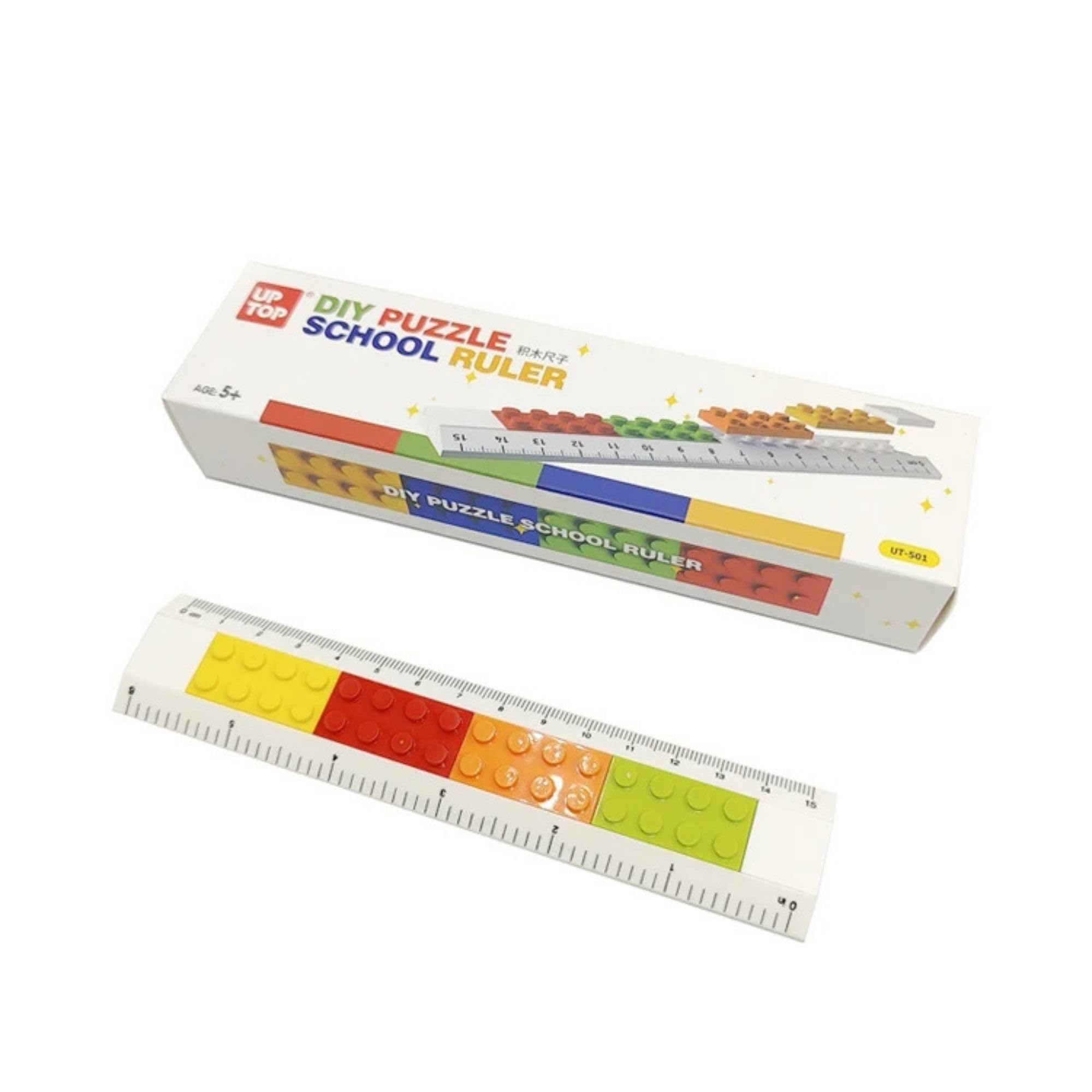 Radiance DIY Puzzle School Ruler with Building Blocks Pack of 1 | Educational STEM Math Learning Toy | Creative Measurement Ruler for Kids & Students (Age 5+) 1