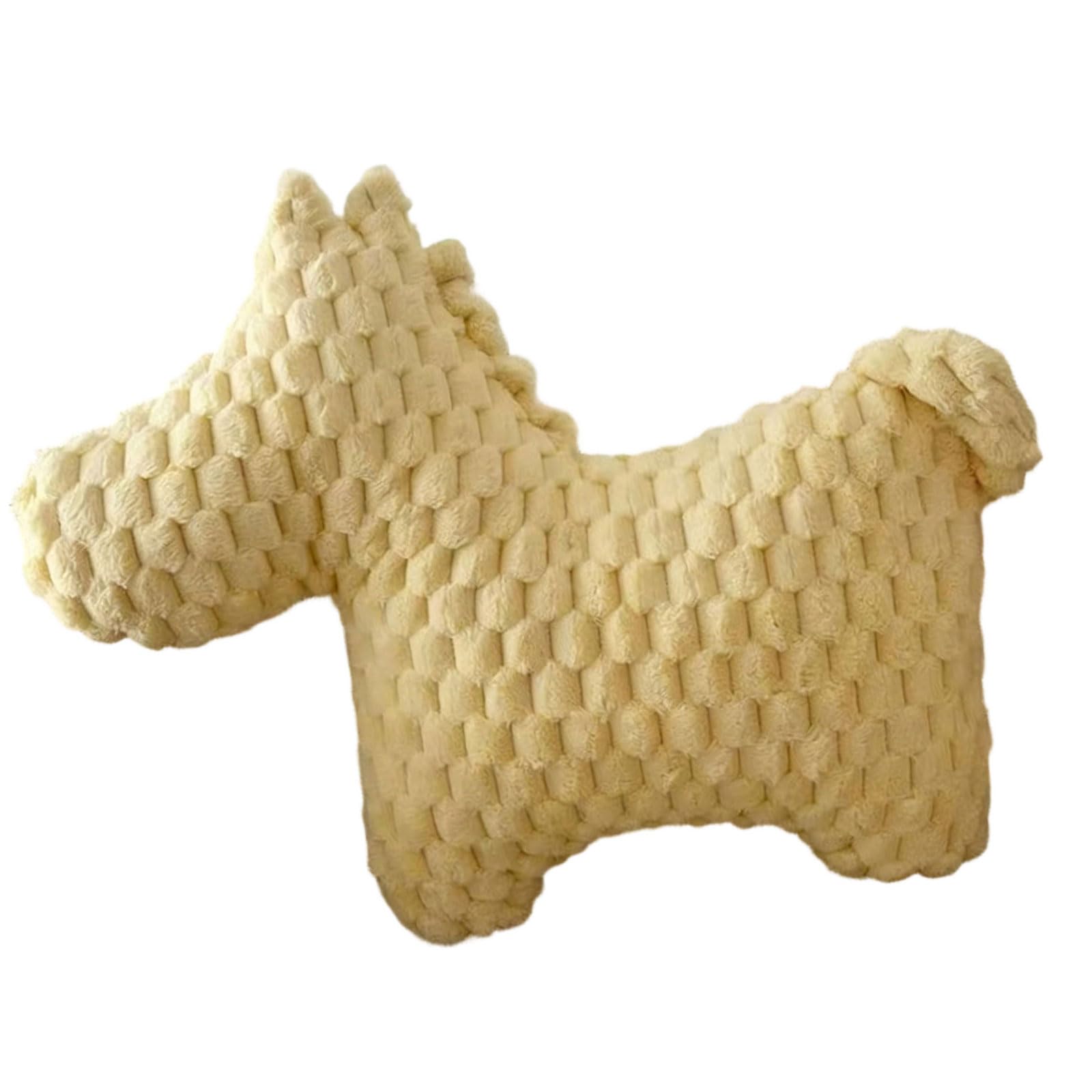Piceioep Decorative Colorful Horse Shape Furry Pillow PP Cotton Filled Animal Cushion New Year Gift or Festives Home Sofa Decors Back Pillow