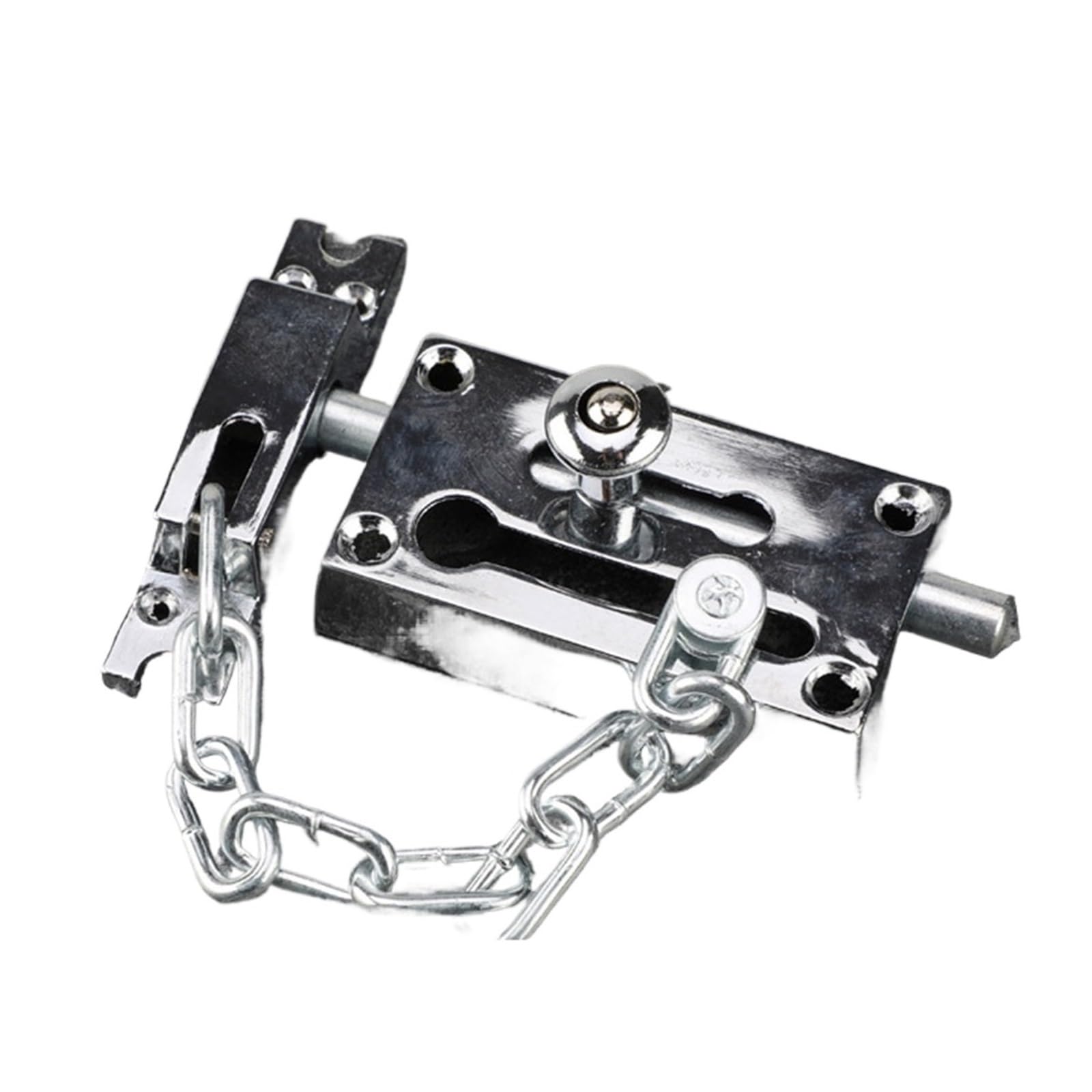 Security Guard Door Chain Alloy Hotel Home Window Safety Sliding Bolt Lock Antique Latch Hardware for Door(Sliver)