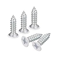 Vista 9 de uxcell Tornillos blancos ST2x4mm Tornillos autorroscantes, 100 tornillos Phillips de cabeza plana para madera para carpintería