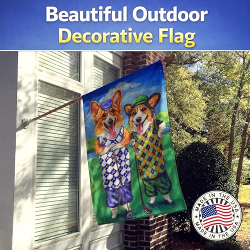 Drapeau de maison Corgi Golfers grand format pour extérieur terne - 4