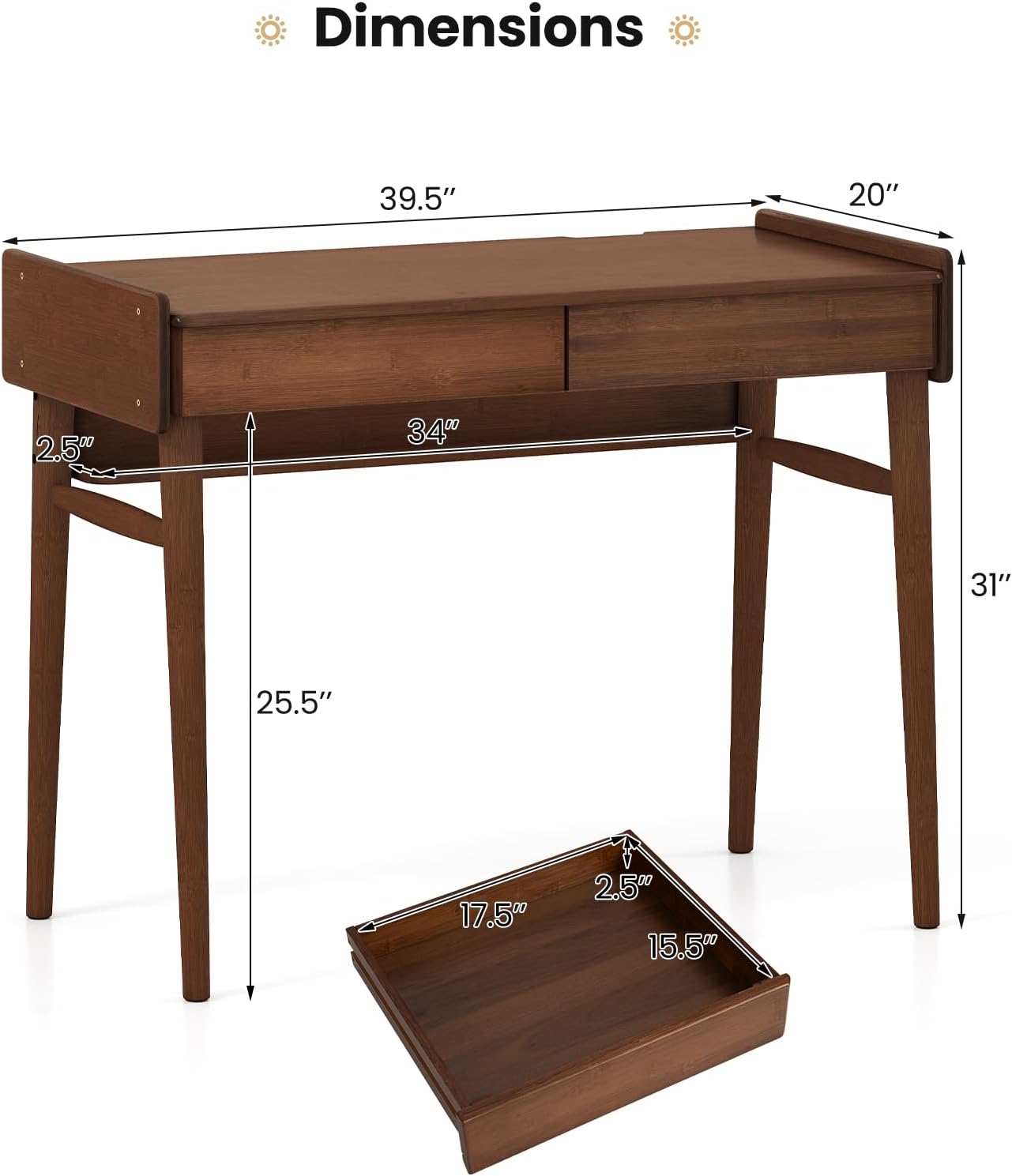 Elevate Your Workspace: The Giantex Mid Century Modern Bamboo Desk Review