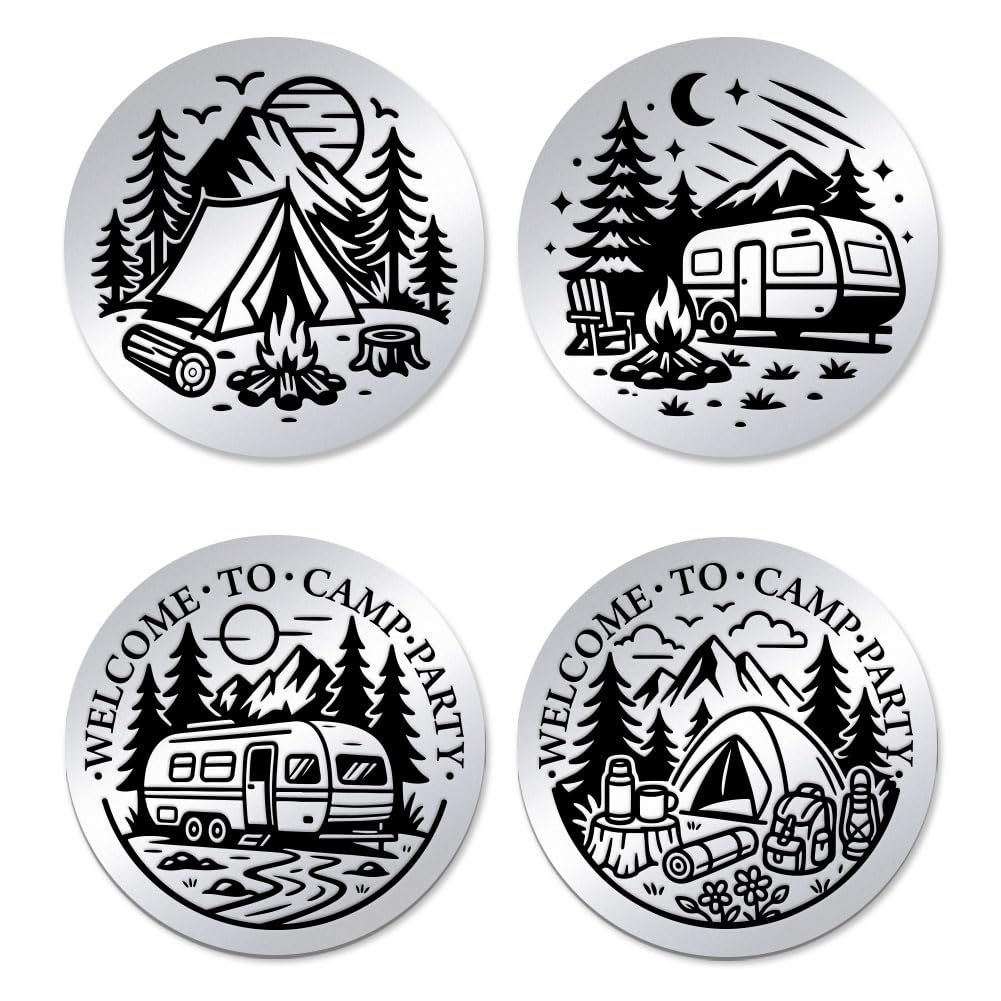 UNICRAFTALE 2Pcs 2 Styles Stainless Steel Camping Party Challenge Coin with Paper Box Decision Maker Coin Gifts for Men Women Camp Bachelorette Party Favors for Camping Bridal Shower Team Bride