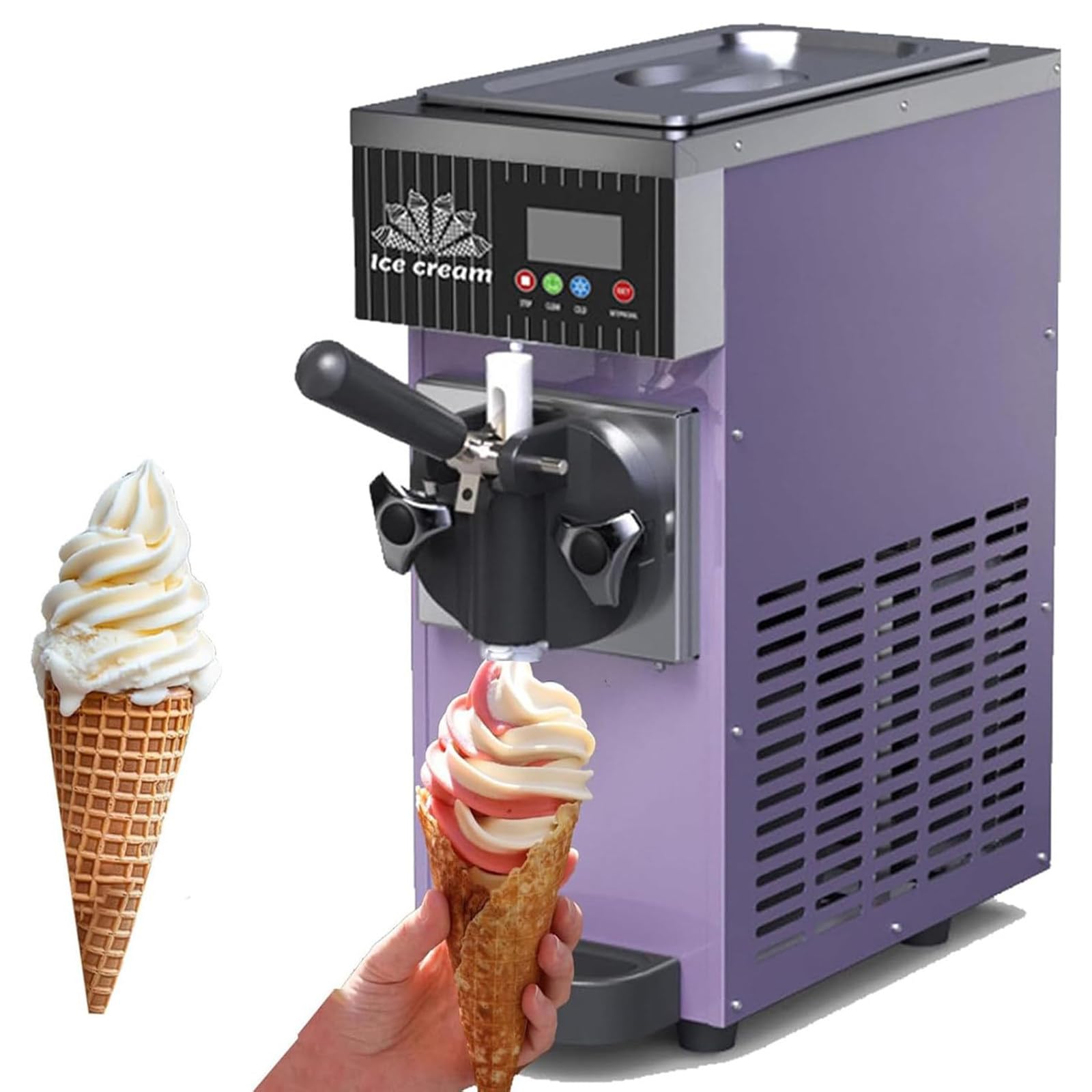 Machine à Glace Italienne INOX, trémie 2,5 L et cuve 1 L Purple