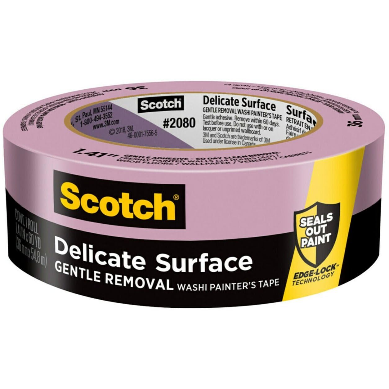 3M 2080EL-36N Cinta adhesiva Scotch de liberación segura para pintores