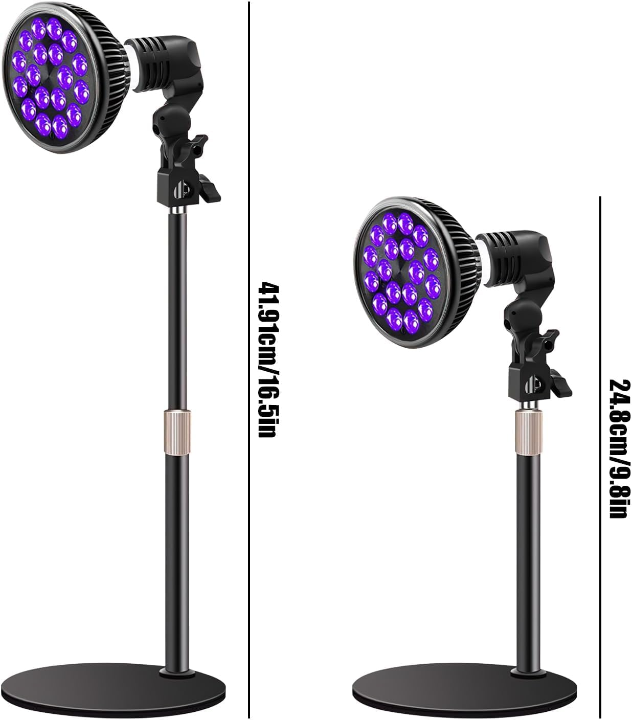 PZCC Solariums et Lampes UV, Lampe Bronzage, Lampe UV Visage,Lampe de Thérapie Télescopique Violette 54 W avec Lunettes de Protection, Convient Aux Professionnels Du Fitness et Bronzeurs (Noir)