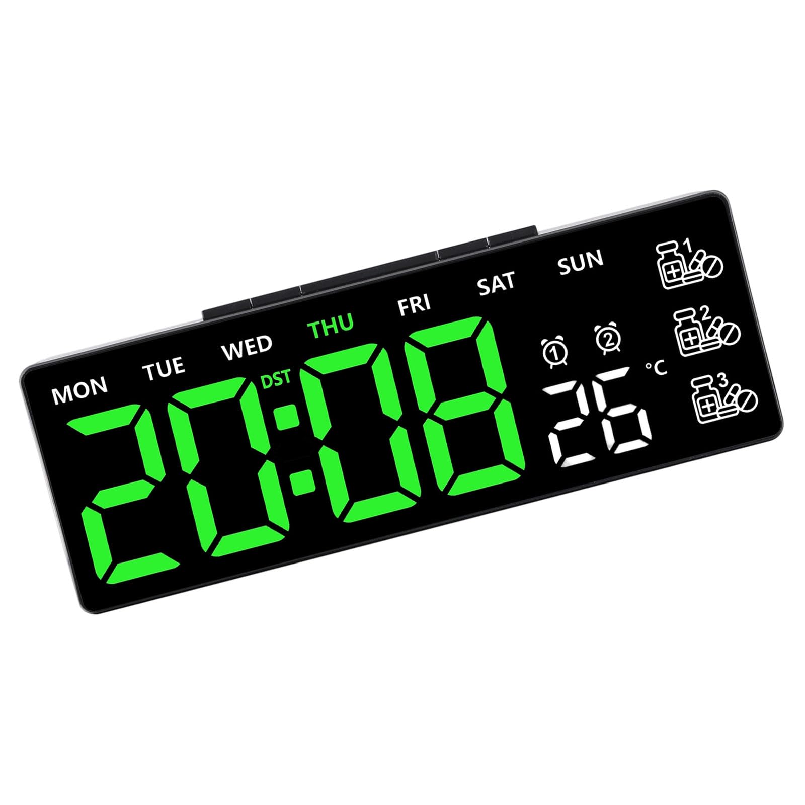 Xinsheinelry Alarm Clocks Bedroom Digital Desk Clock for Bedside Nightstand Digital Alarms with Day of Week Temperature Alarm for Bedroom