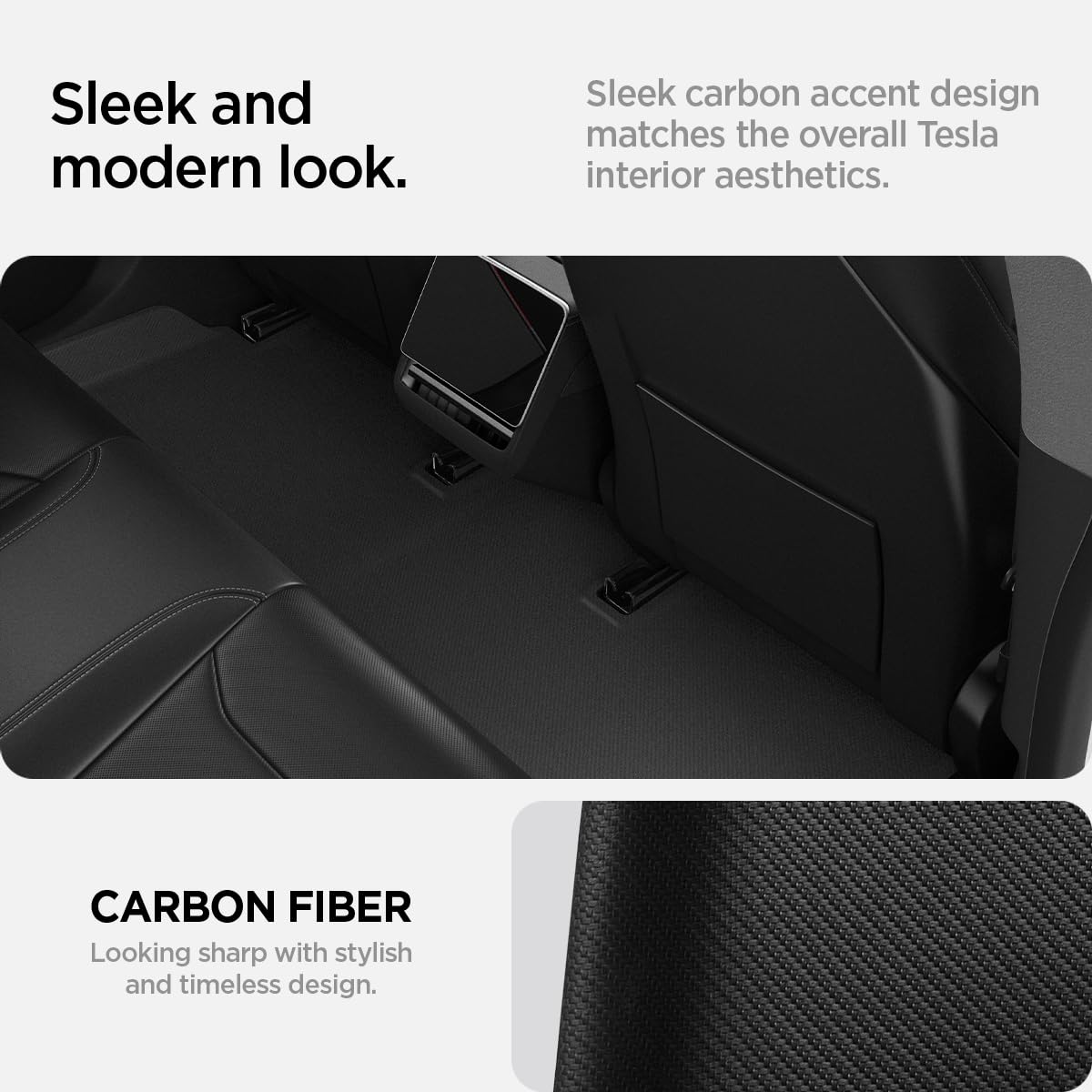 Spigen Tesla Model 3 Highland 2024 WeatherBloc Alfombrillas Antideslizantes, Impermeables, diseñadas para Accesorios Model 3