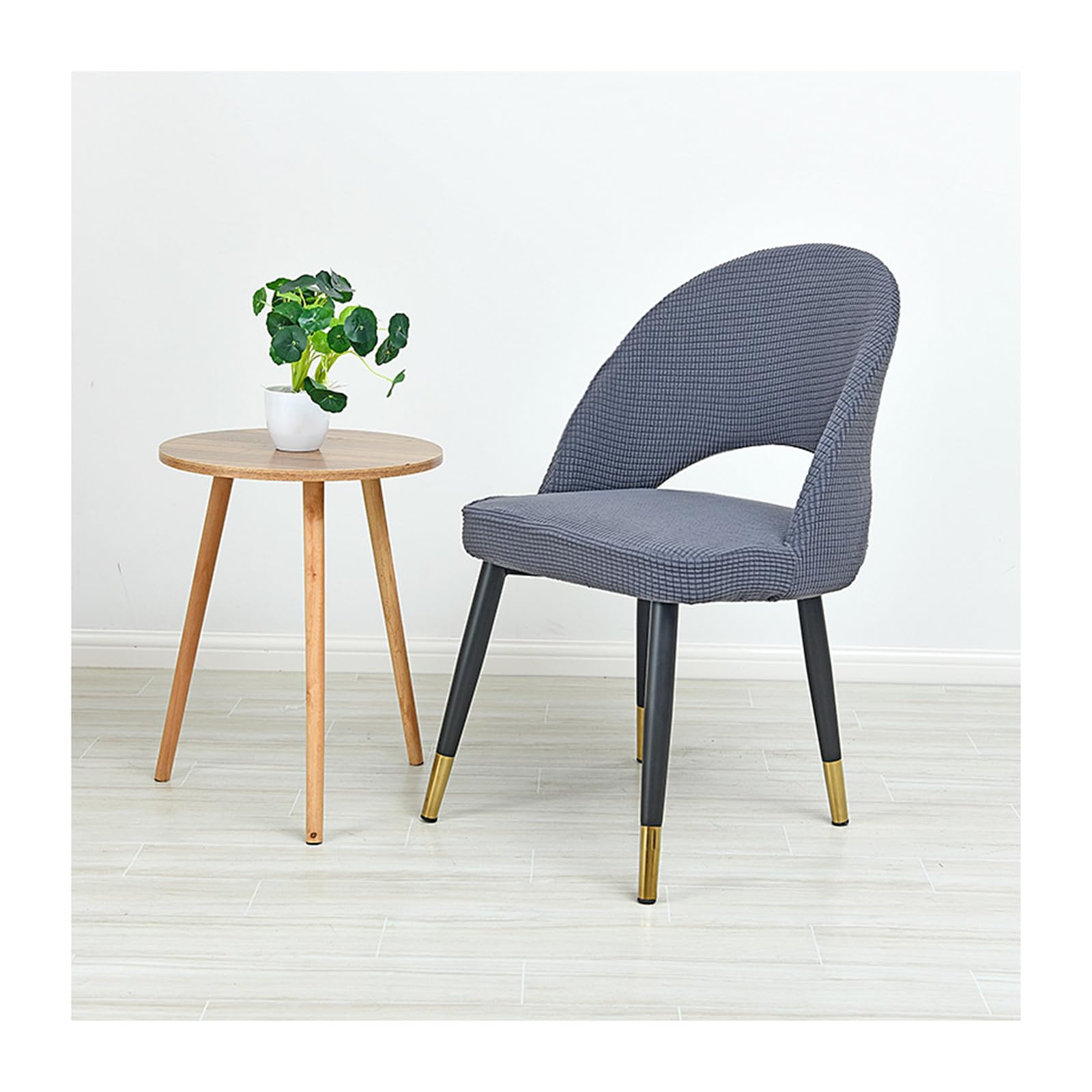 Housses de chaise antidérapantes et extensibles pour dossier creux incurvé