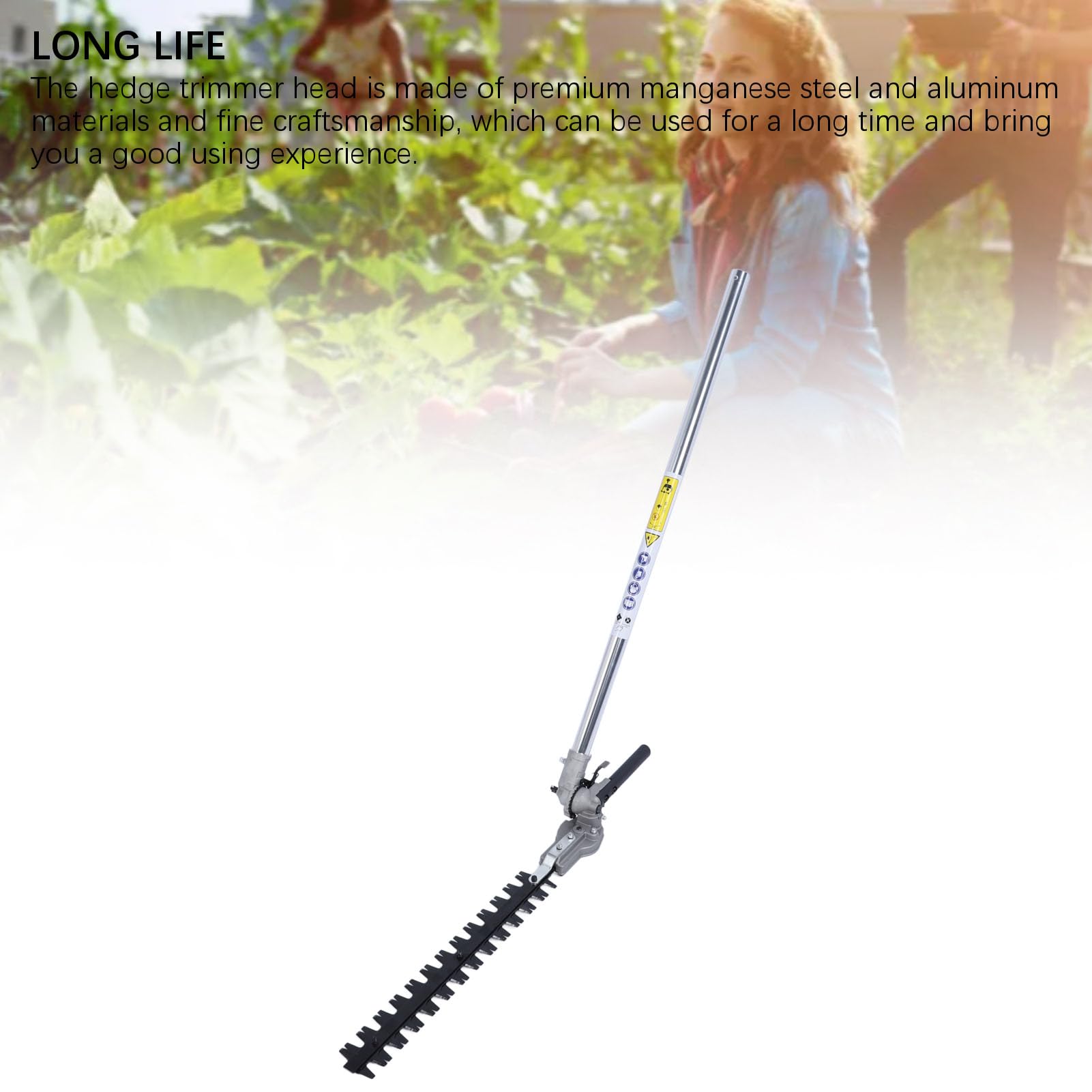 Cabezal de cortasetos, Accesorio de cortasetos Ajustable con Poste de extensión para Cortar césped y podar (26*ñame)