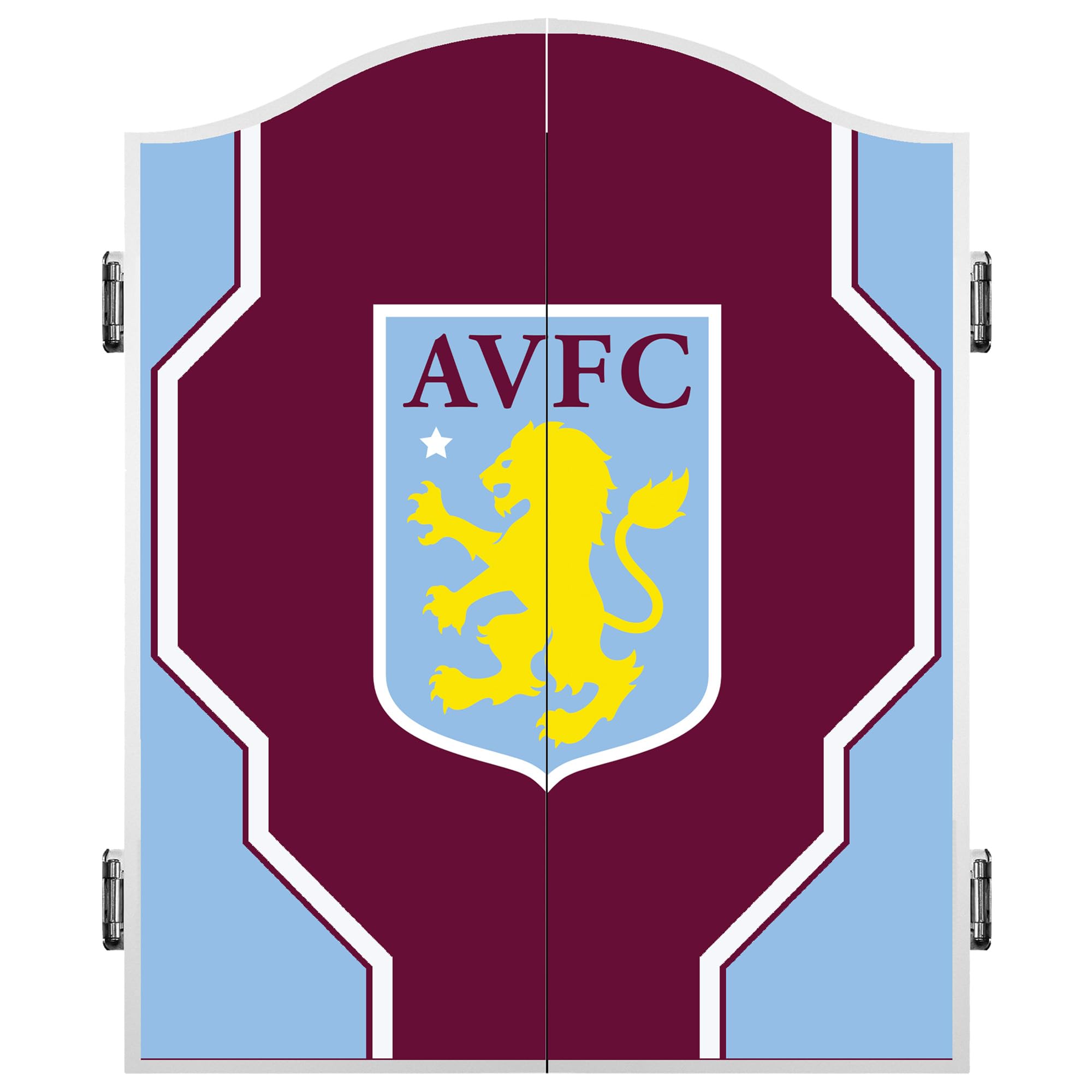 FOCO Officially Licensed Aston Villa Football Club The Villans FC Darts and Dartboard Cabinet, Geo, Claret and Blue (CAB108)