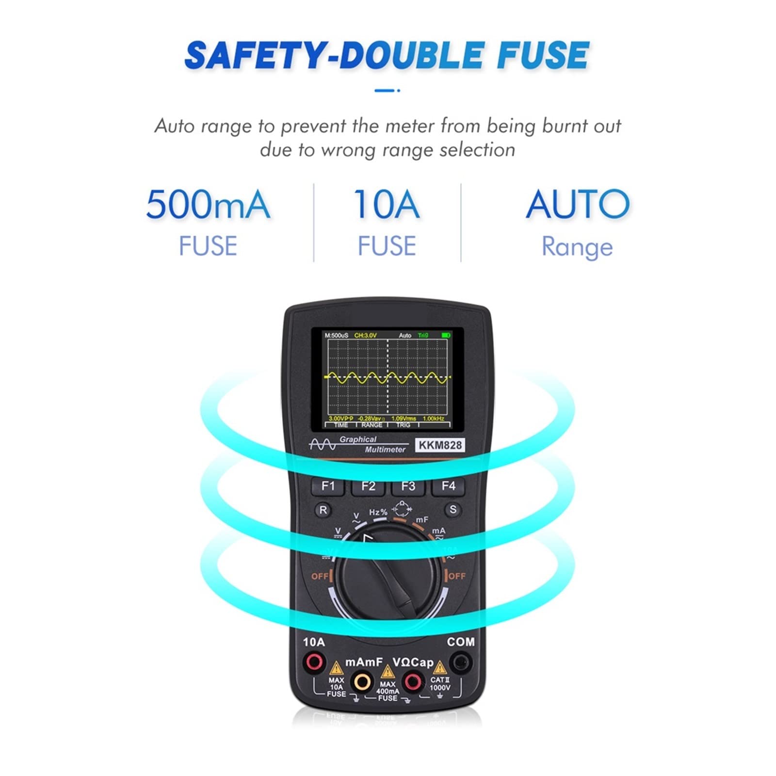 Generador de señal Actual Multímetro de osciloscopio Digital gráfico con tasa de muestreo de 2,5 Msps de Ancho de Banda de 2,4 Pulgadas y 1 MHz