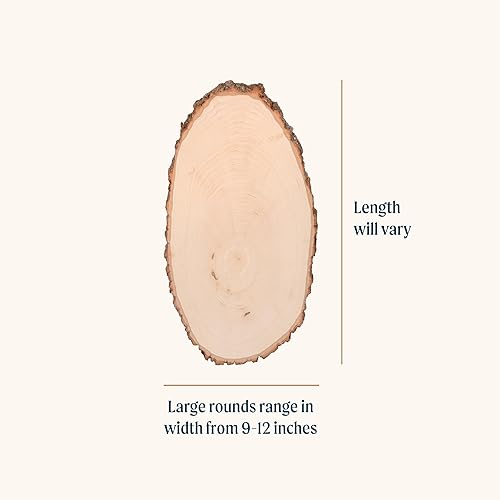 Miniatura 3 de Walnut Hollow Madera de tilo redonda, grande de 9 a 12 pulgadas de ancho con borde vivo de madera (paquete de 6), para leña, decoración del hogar y