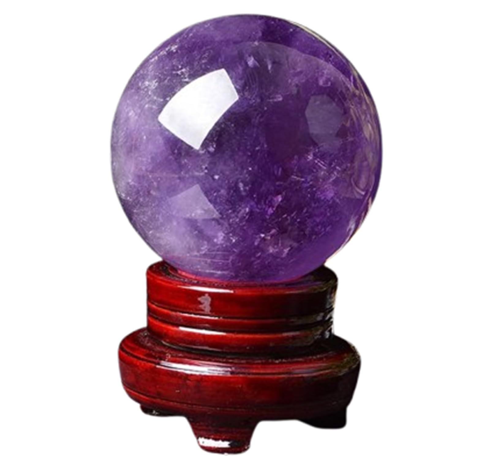 FOPURE Amethyst Sphere Ornaments Purple Crystal Ball Orbs for Home Decor, Tabletop Accent, Shelf Display, Living Room Bedroom Centerpiece,60mm