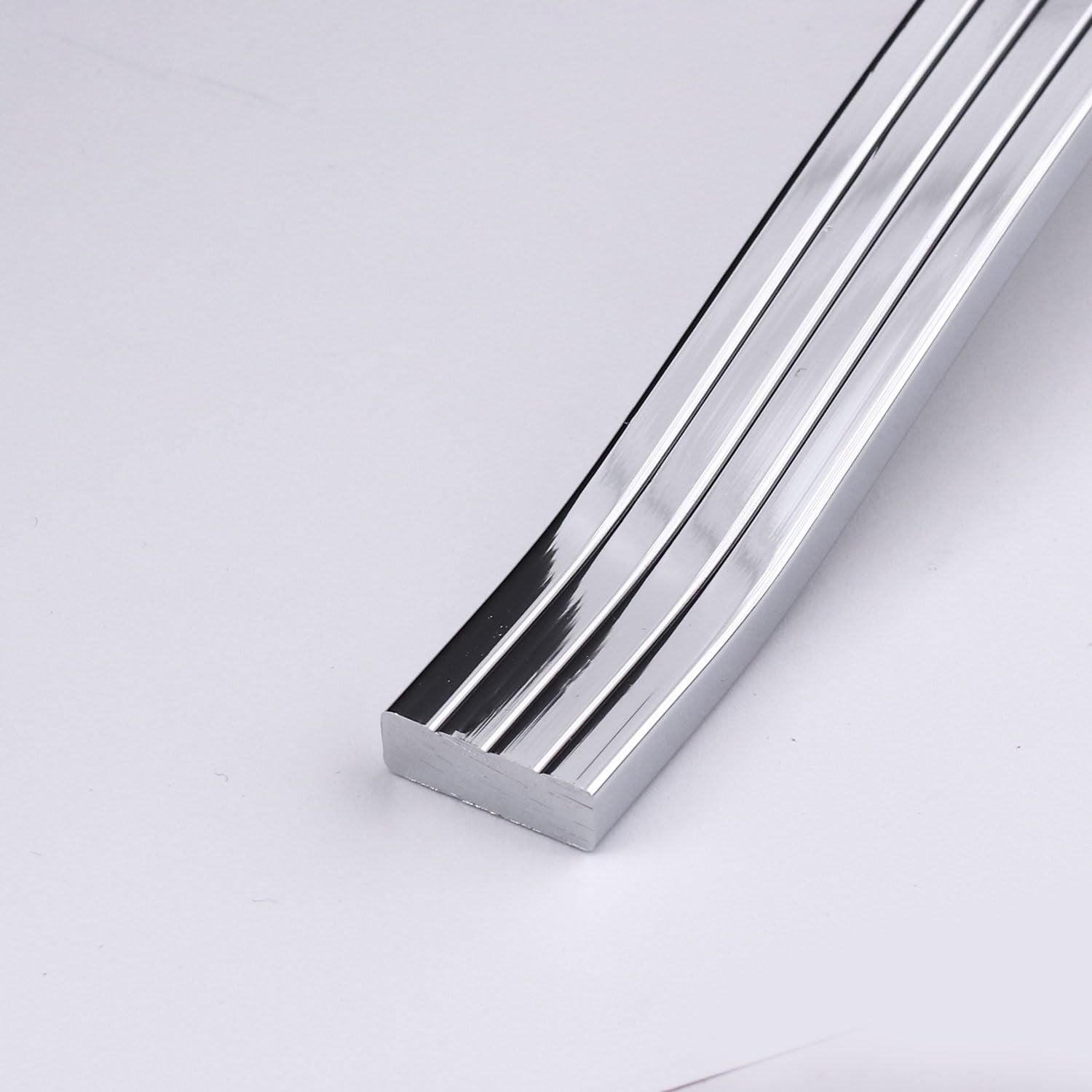Akasya 256 mm 10lu Set Krom Gümüş Metal Mobilya Kulpu Çizgili Model Paslanmaz Sağlam Kulpları Kulbu