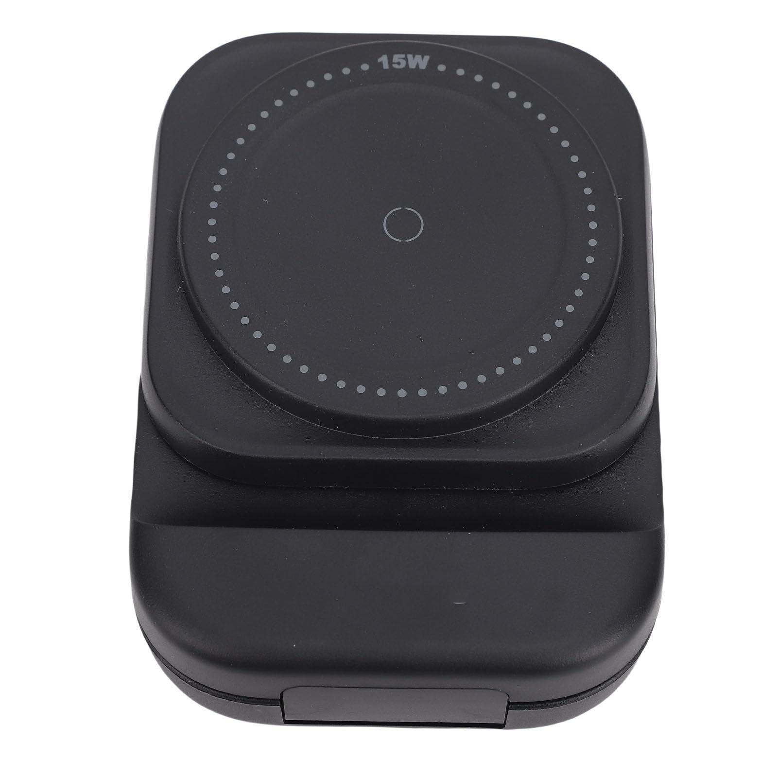 Cryfokt Caricabatterie Wireless, Ricarica Rapida da 15 W Dock di Ricarica Pieghevole con Supporto Magnetico 3 in 1 con Luce Notturna Ambientale per Telefoni Auricolari Smartwatch