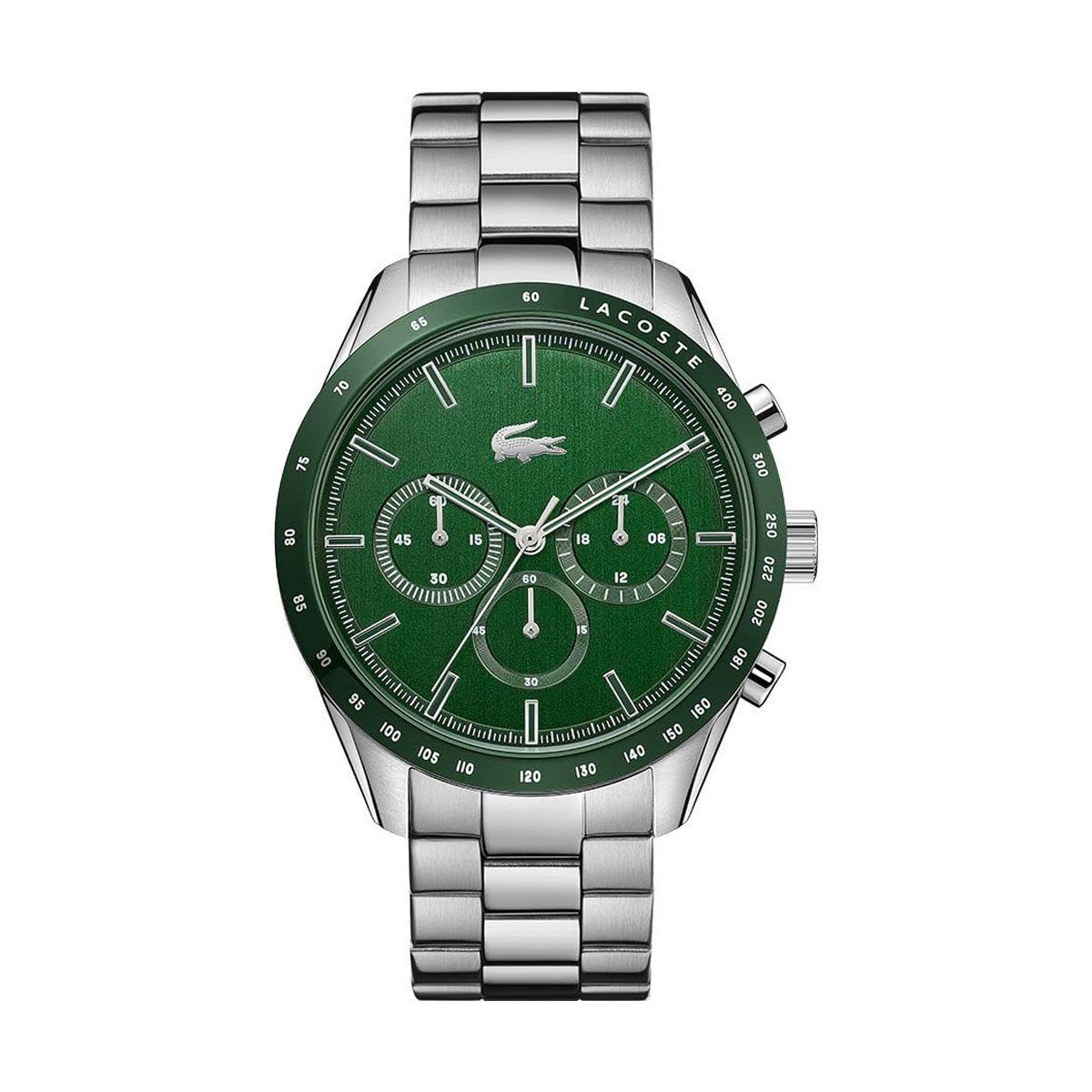 Lacoste Boston Men's Chronograph Watch - Classic Stainless Steel - Tachymeter - Water Resistant up to 5ATM/50 Meters - Modern Design for Him - 42mm