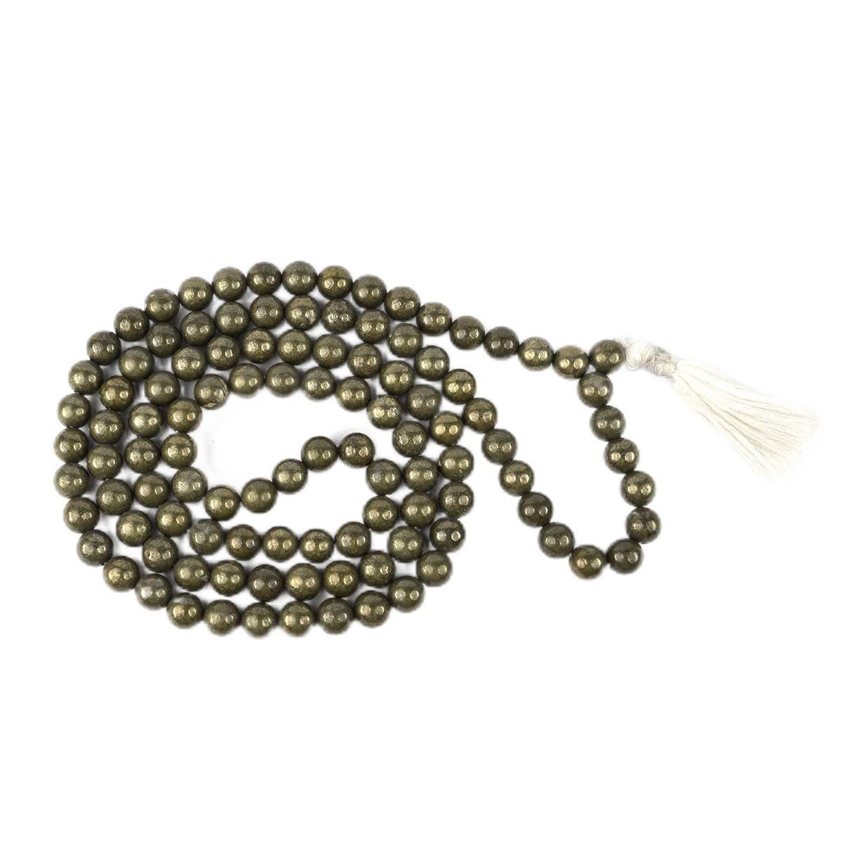 Crystu Natural Pyrite Mala Original Crystal Stone 8 mm 108 Beads Mala for Reiki Healing Stones (Color : Golden) (B08W9BTRNR) Amazon Price History, Amazon Price Tracker