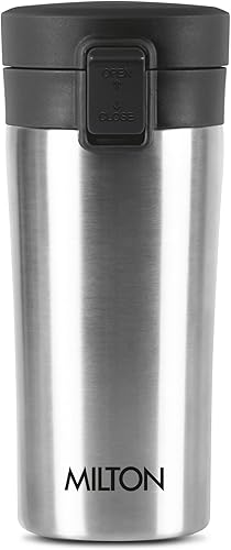 Milton Taza de café aislada con tapa (10 oz) 10.1 fl oz, taza de viaje, a prueba de derrames, a prueba de fugas, tazas térmicas de acero inoxidable