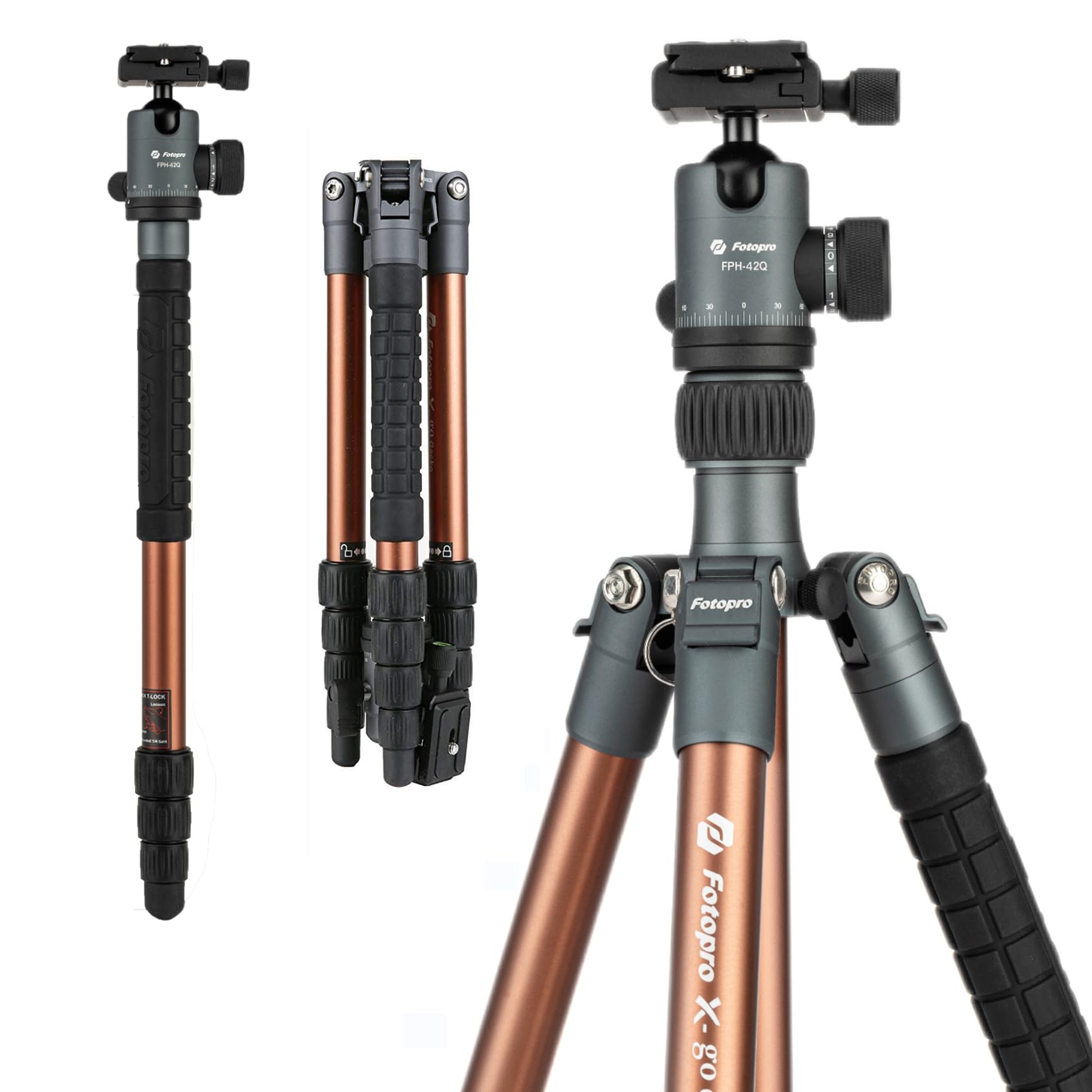 Compact Camera Stand Lightweight Photography Tripod Fotopro X-go E 2 Carbon Fiber Tripod ...