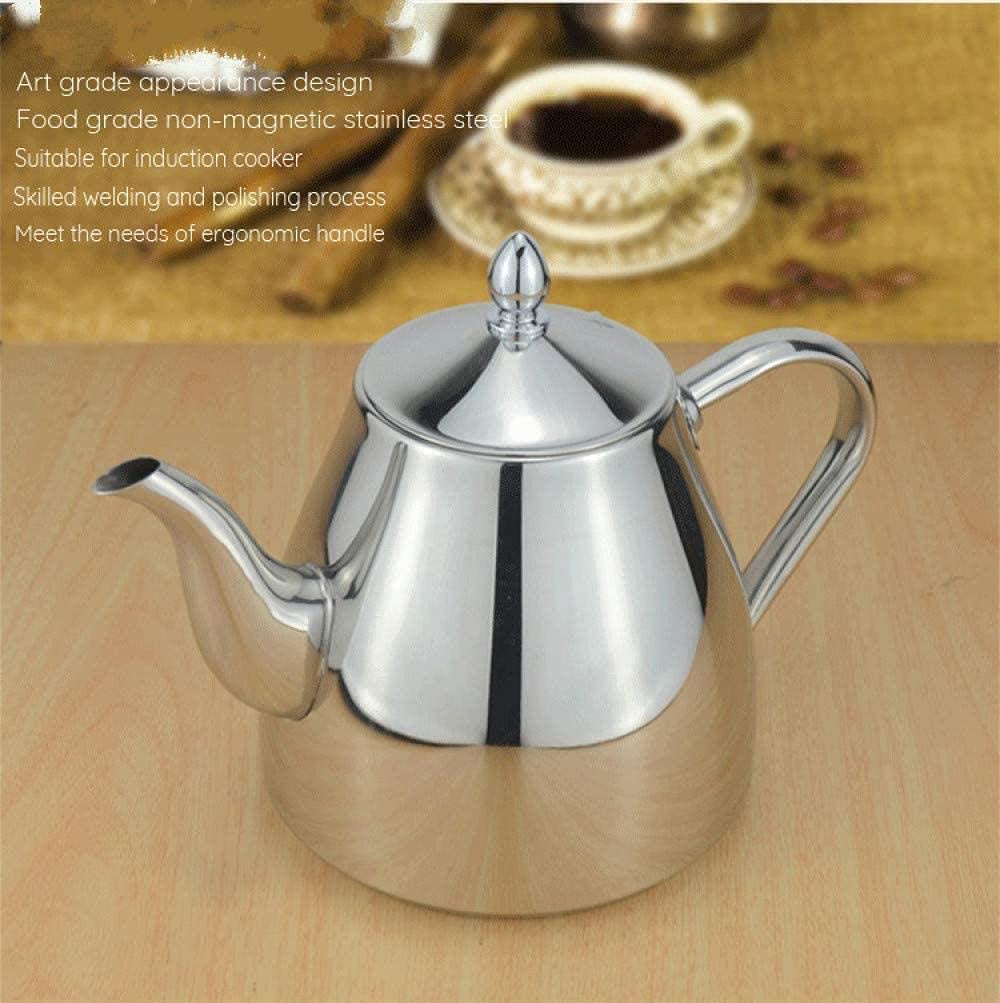 Teiera in acciaio inossidabile da 1000 ml semplice e creativa con colino da tè Teiera con infusore per tè Set di stoviglie per tè Teiera con infusore per bollitore semplice e creativo per induzione,