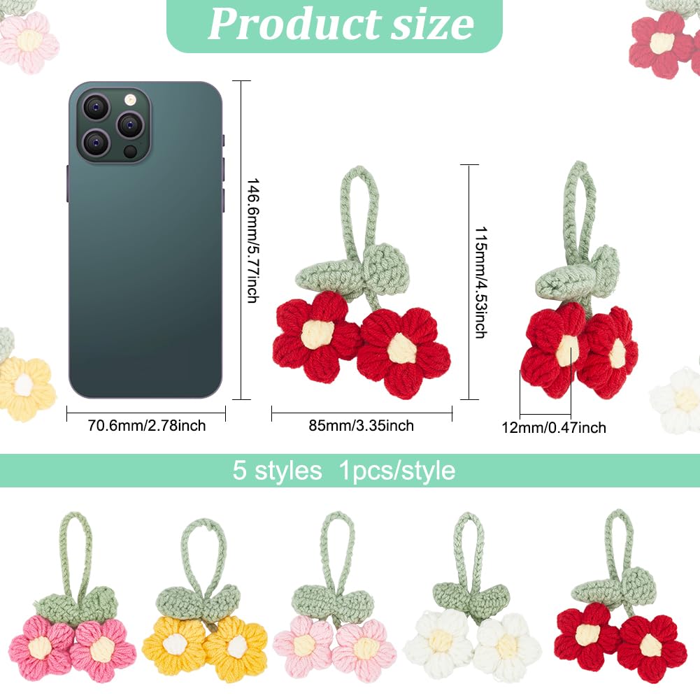 Amazon.com: FINGERINSPIRE 5-Piece Crochet Puff Flower with Lanyard